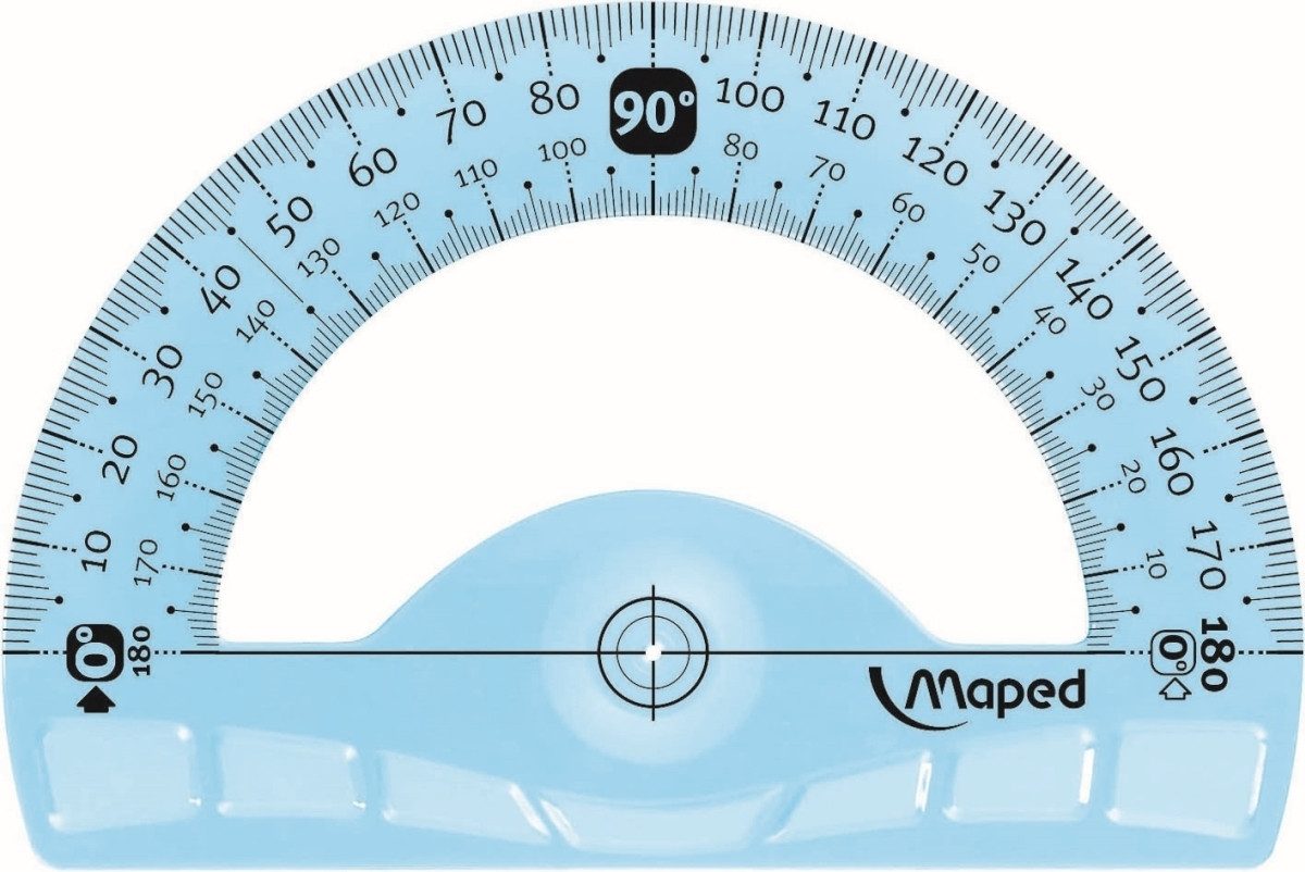 MAPED Geodreieck Winkelmesser Flex Halbkreis (180 Grad) 12cm farbig sortiert Blister