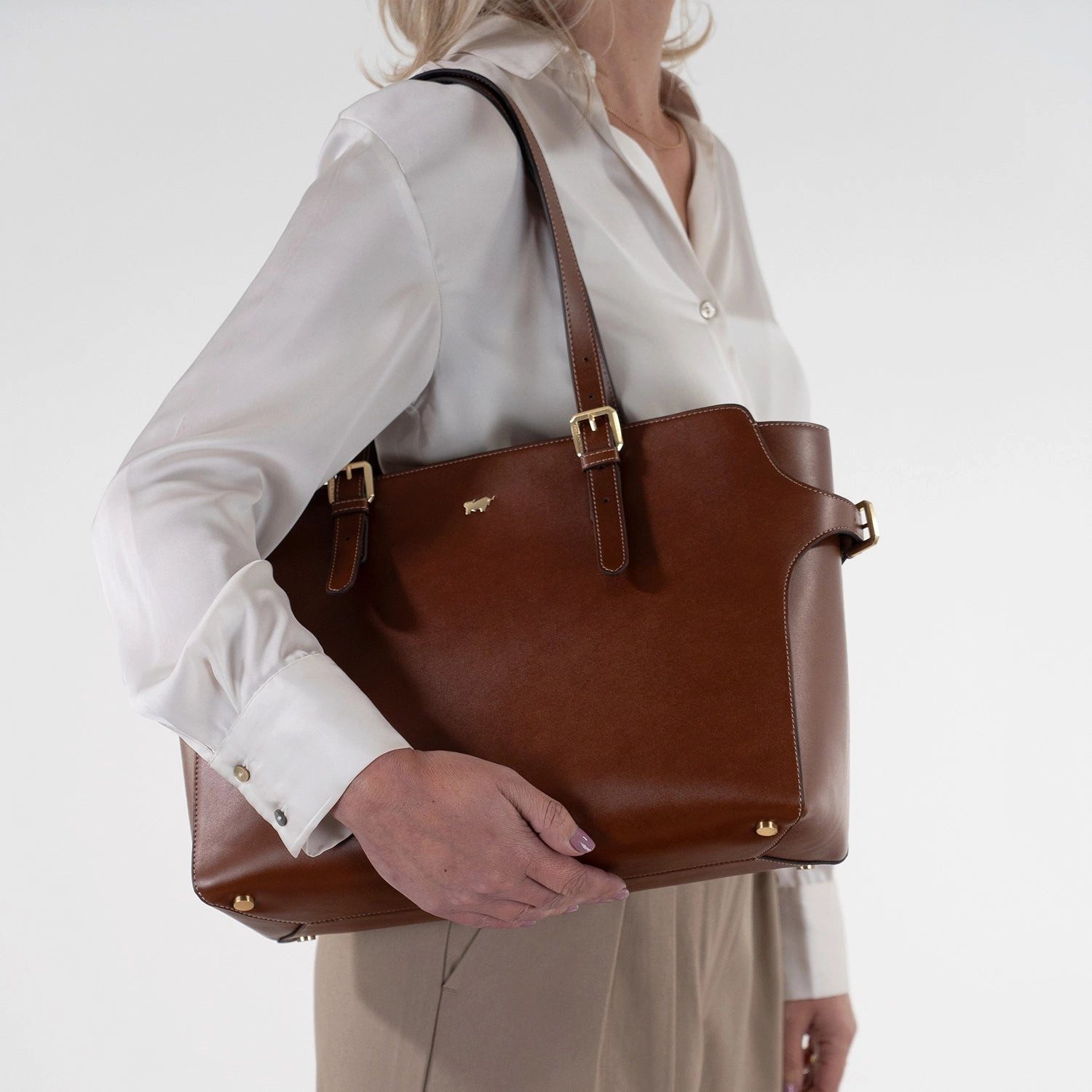 Braun Büffel Umhängetasche ALICE Shopper braun