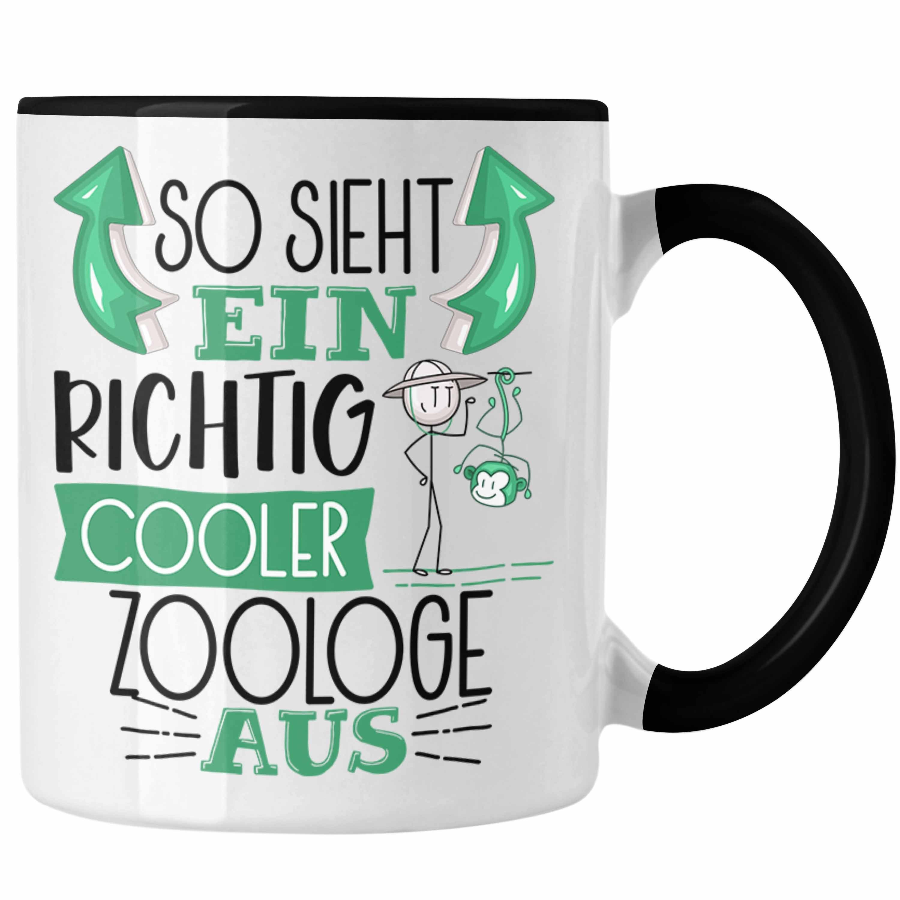 Trendation Tasse Zoologe Tasse Geschenk So Sieht Ein RIchtig Cooler Zoologe Aus Gesche Schwarz