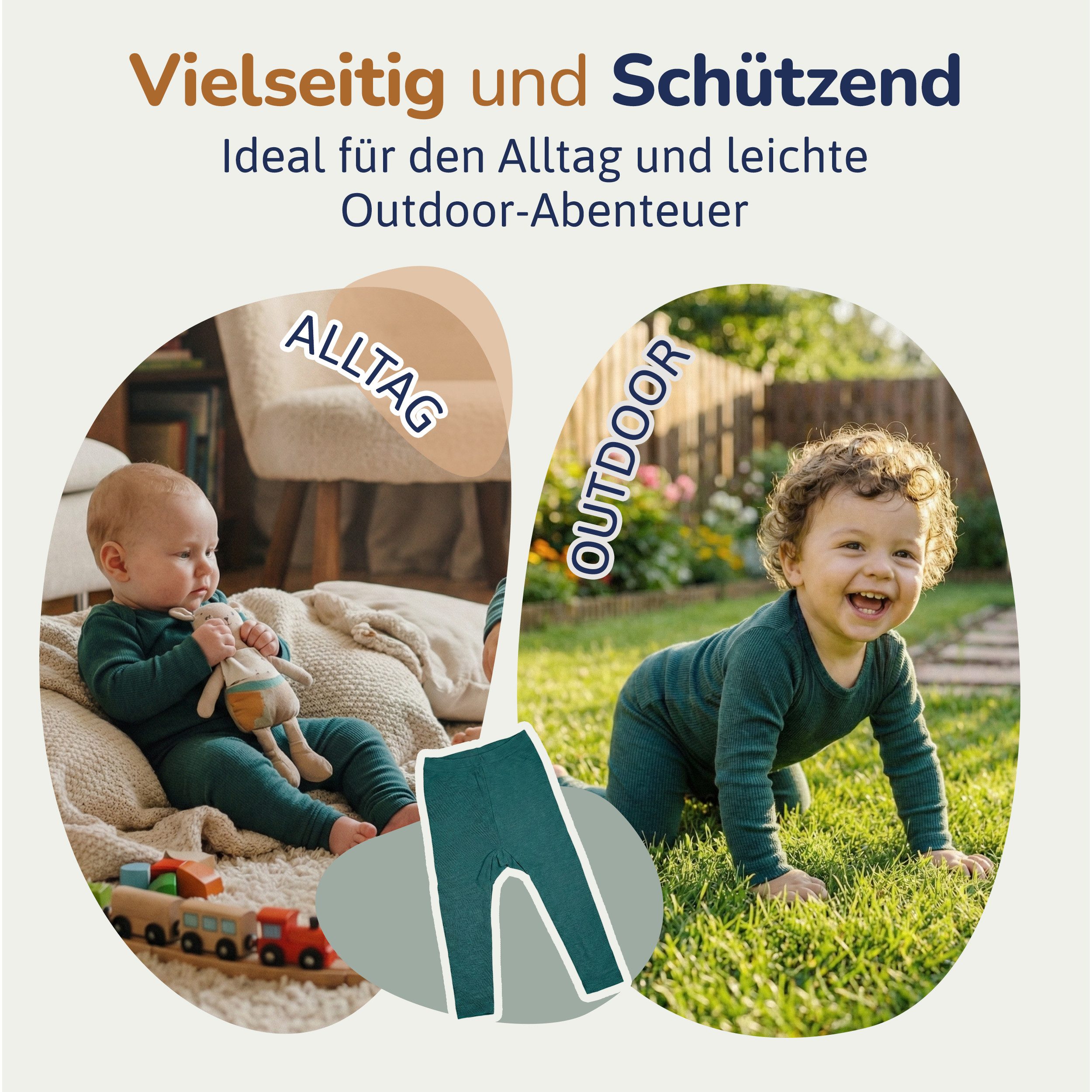 Hinzling Leggings Wolle-Seide Hose – Weiche Seide Wollhose Kinder