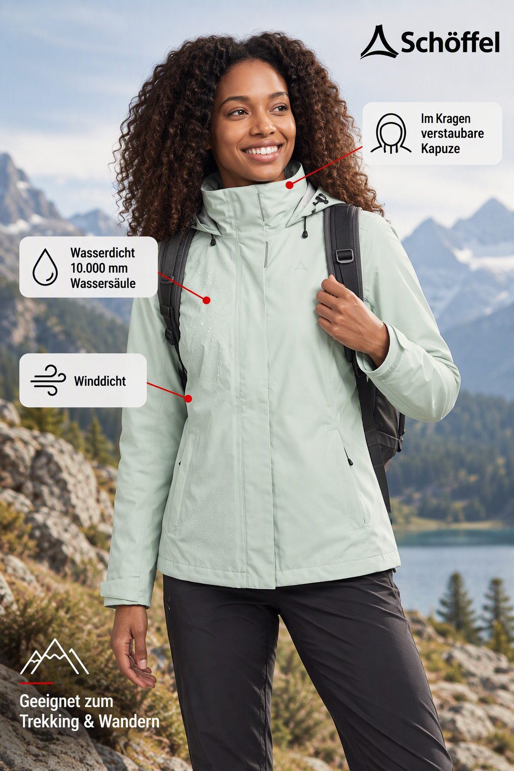 Schöffel Regenjacke Jacket Gmund L sportlicher Stil, wasserdicht, winddicht, atmungsaktiv, Übergangsjacke – Bild 3 von 5