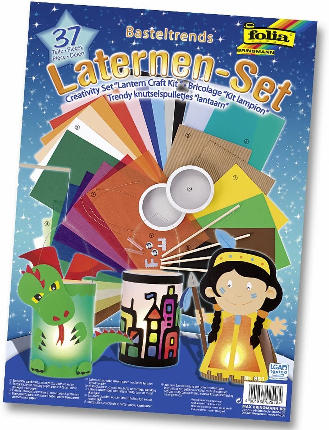 Folia Umzugslaterne folia Laternen-Bastel-Set für 2 Laternen 37-teilig günstig online kaufen