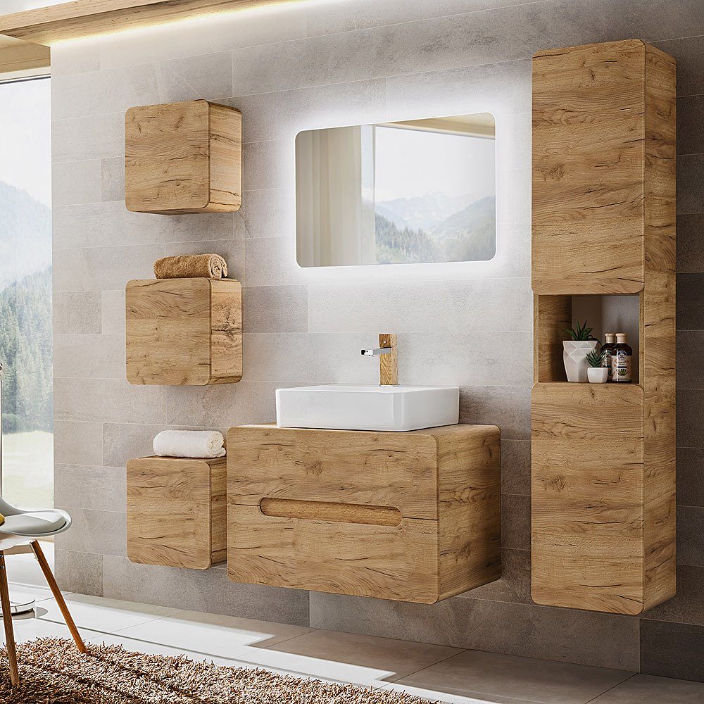 Lomadox BadmöbelSet »LUTON56CRAFT«, (SparSet, 7St., 7tlg), in