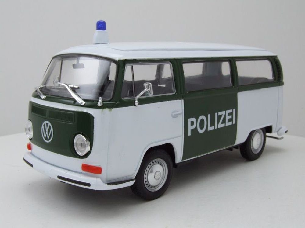 Welly Modellauto VW T2 Bus 1972 Polizei, Maßstab 1:24