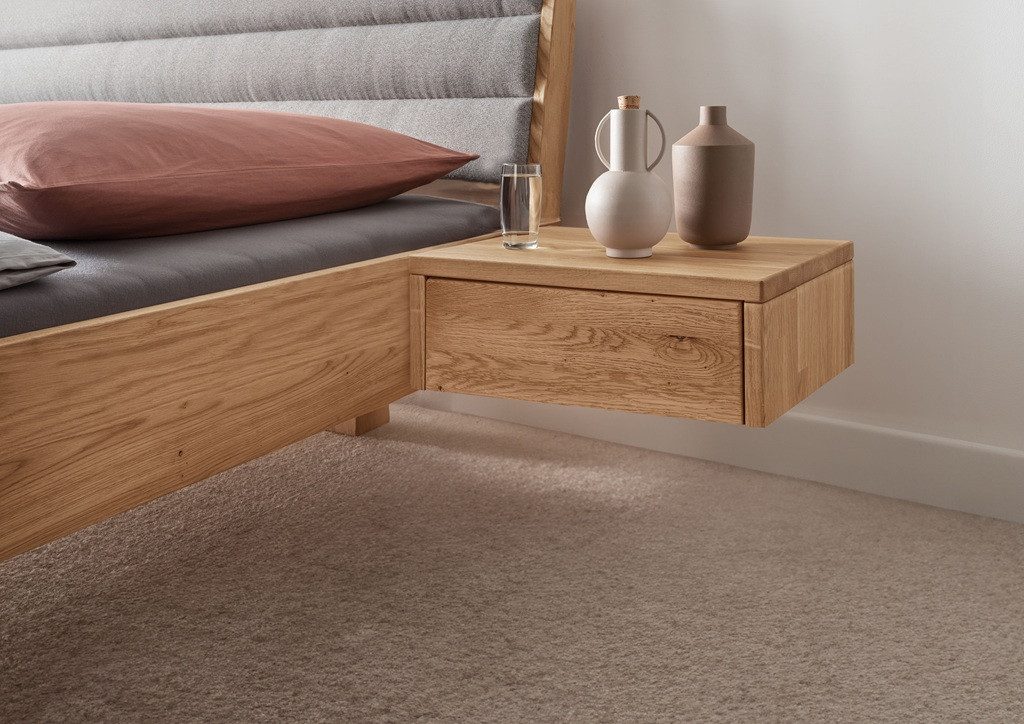 Main Möbel Nachtkonsole 45x17cm 'Kiara' Wildeiche massiv geölt – Bild 2 von 2