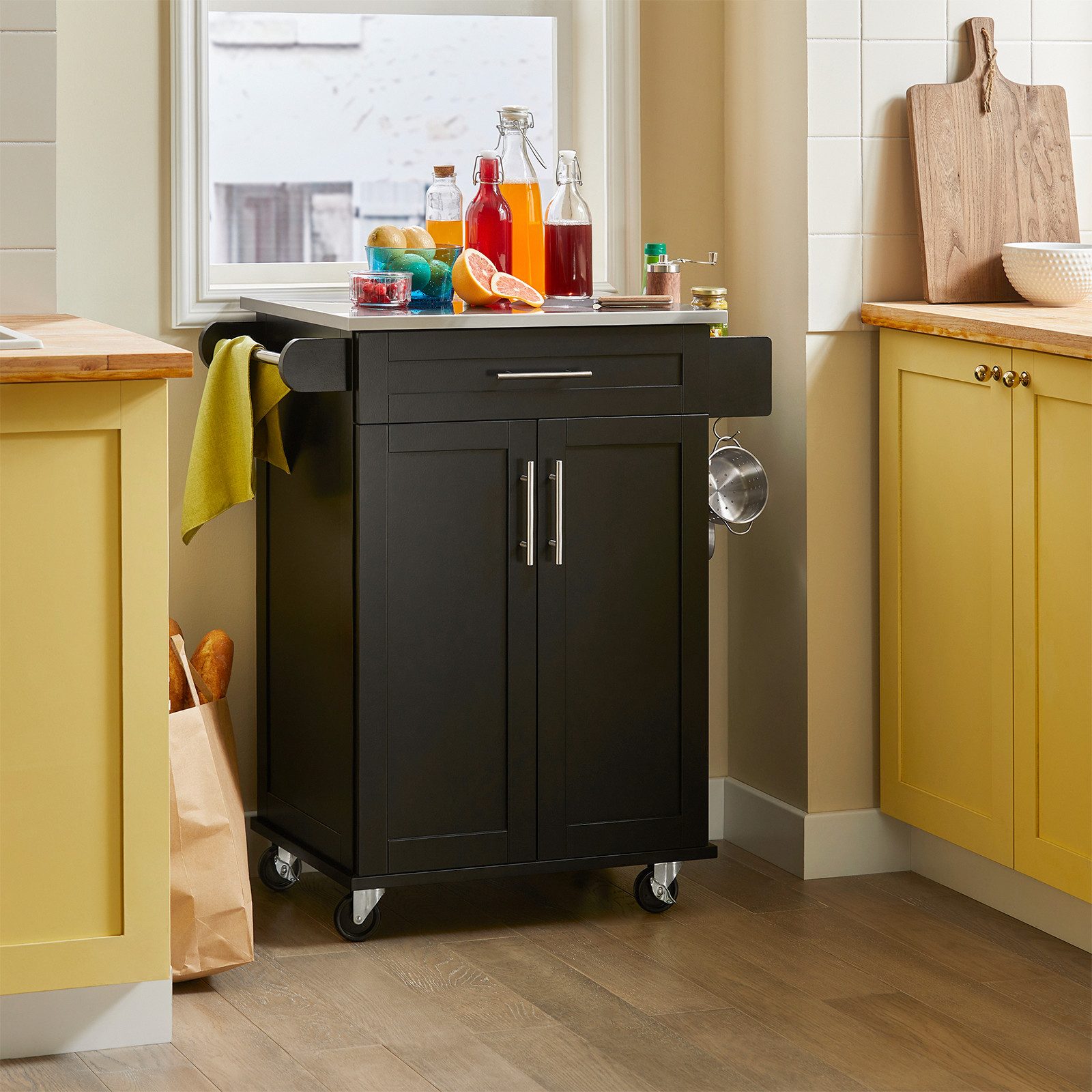 SoBuy Küchenwagen FKW110, Küchenregal Küchenwagen mit Arbeitsplatte Regal K günstig online kaufen