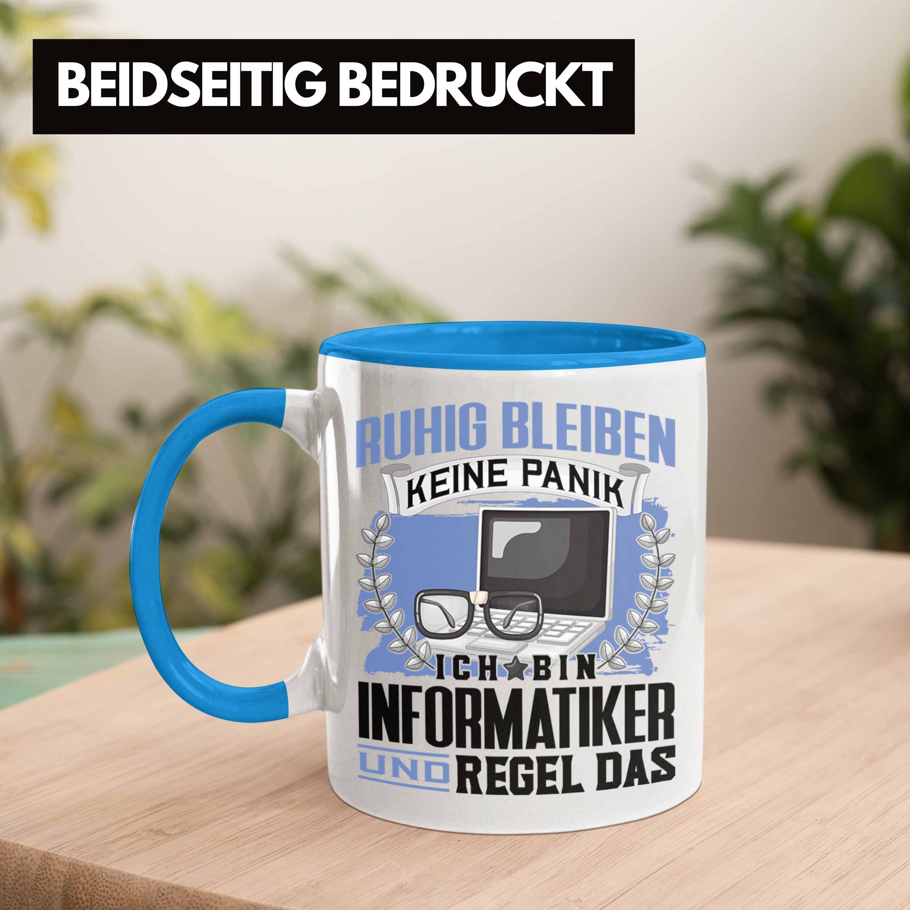 Tasse Informatiker Männer Trendation Ruhig Lustiger Trendation Spruch Tasse Geschenk Blau -