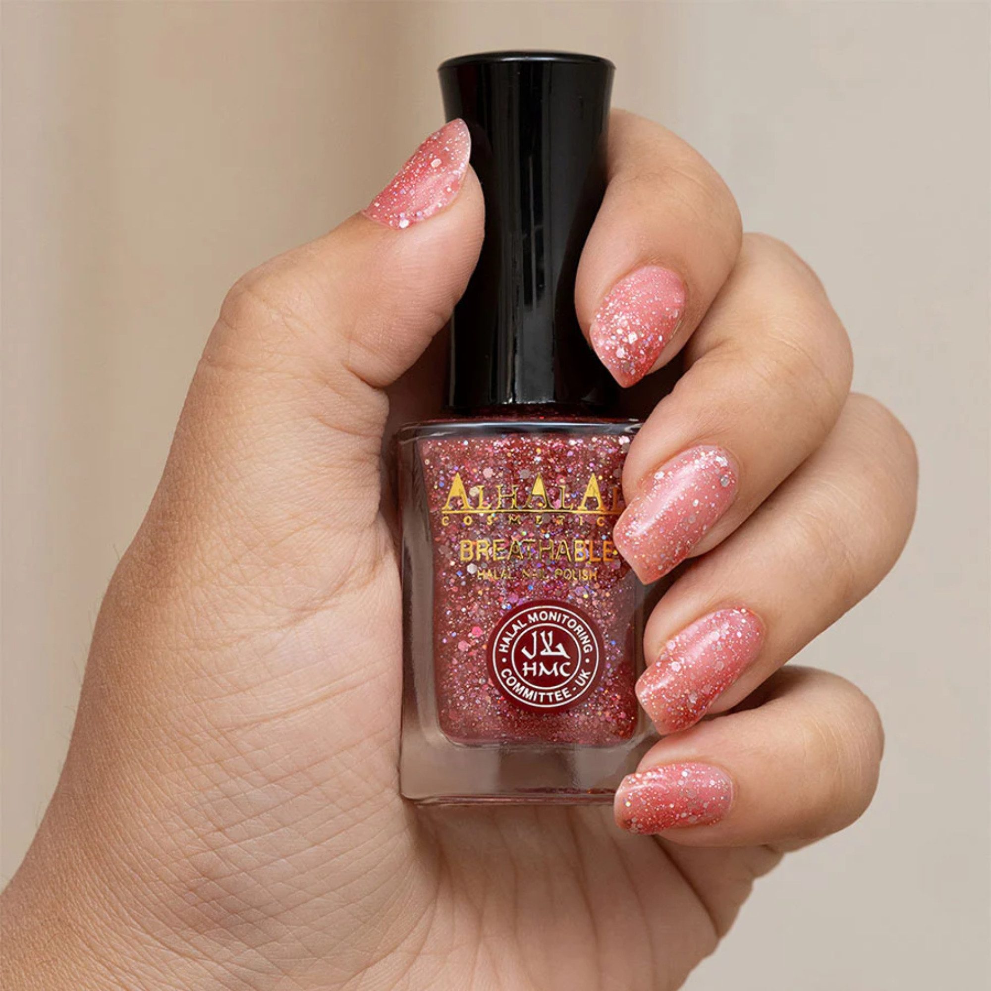 Alhalal Cosmetics Ltd. Nagellack Atmungsaktiver Halal Nagellack – alkoholfrei & wasserdurchlässig, Halal HMC-Zertifiziert,Vegan & alkoholfrei