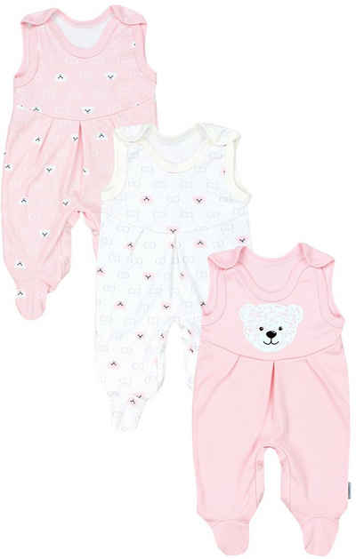 TupTam Strampler TupTam Baby Mädchen Strampler mit Fuß 3er Pack