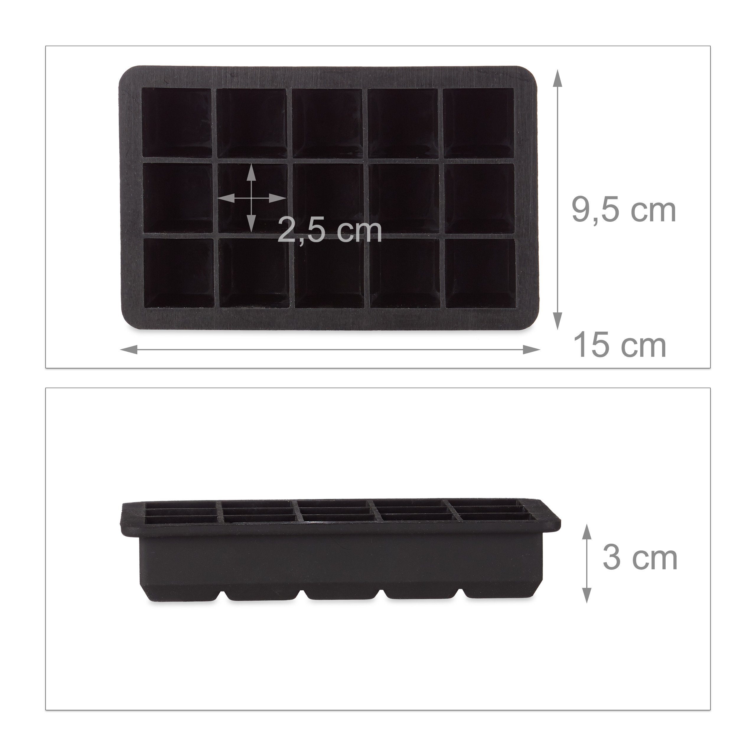 2,5 cm relaxdays Silikon Eiswürfelform Eiswürfelform