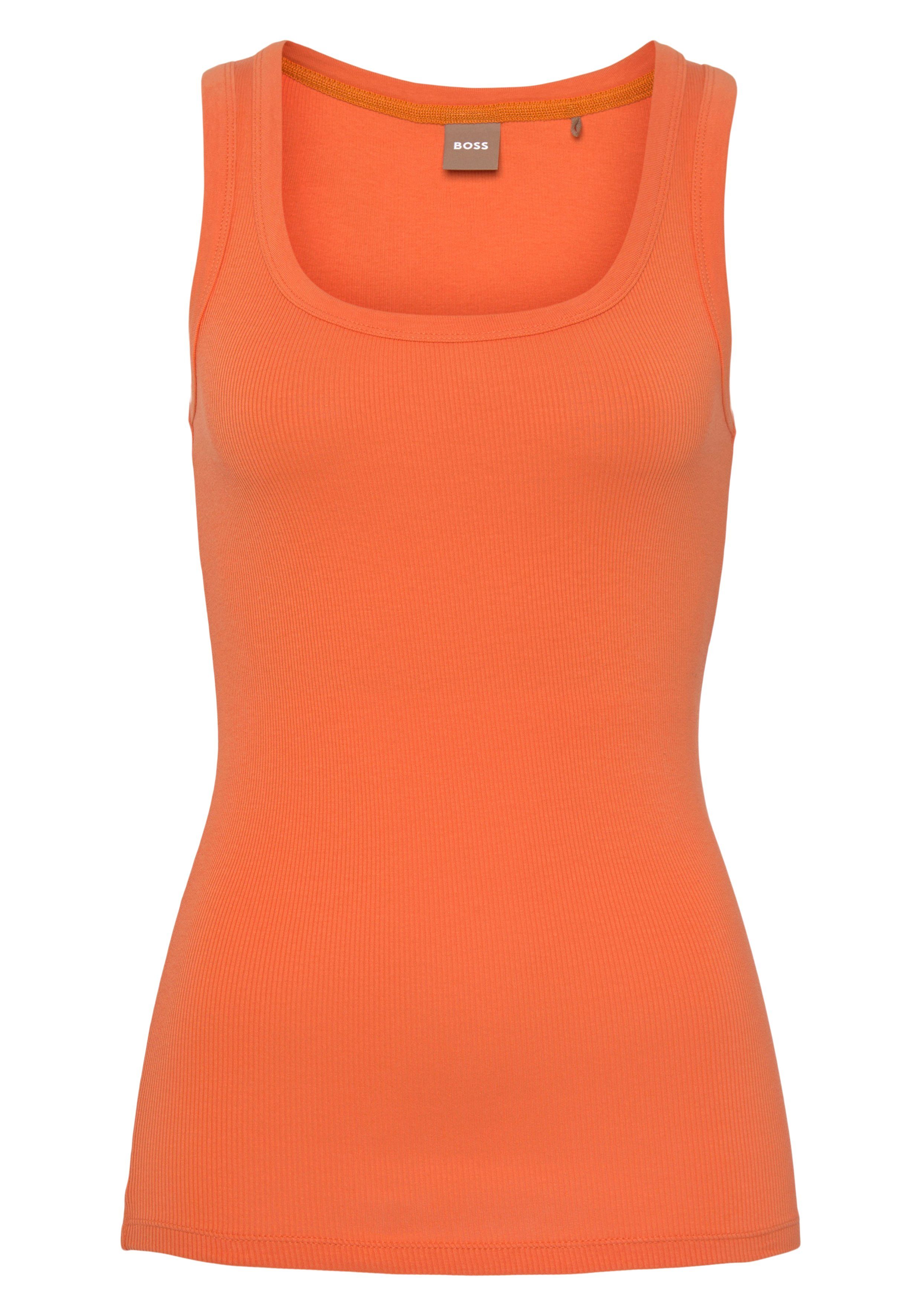 BOSS BOSS innen ORANGE Bright_Orange Markenstreifen Muskelshirt mit