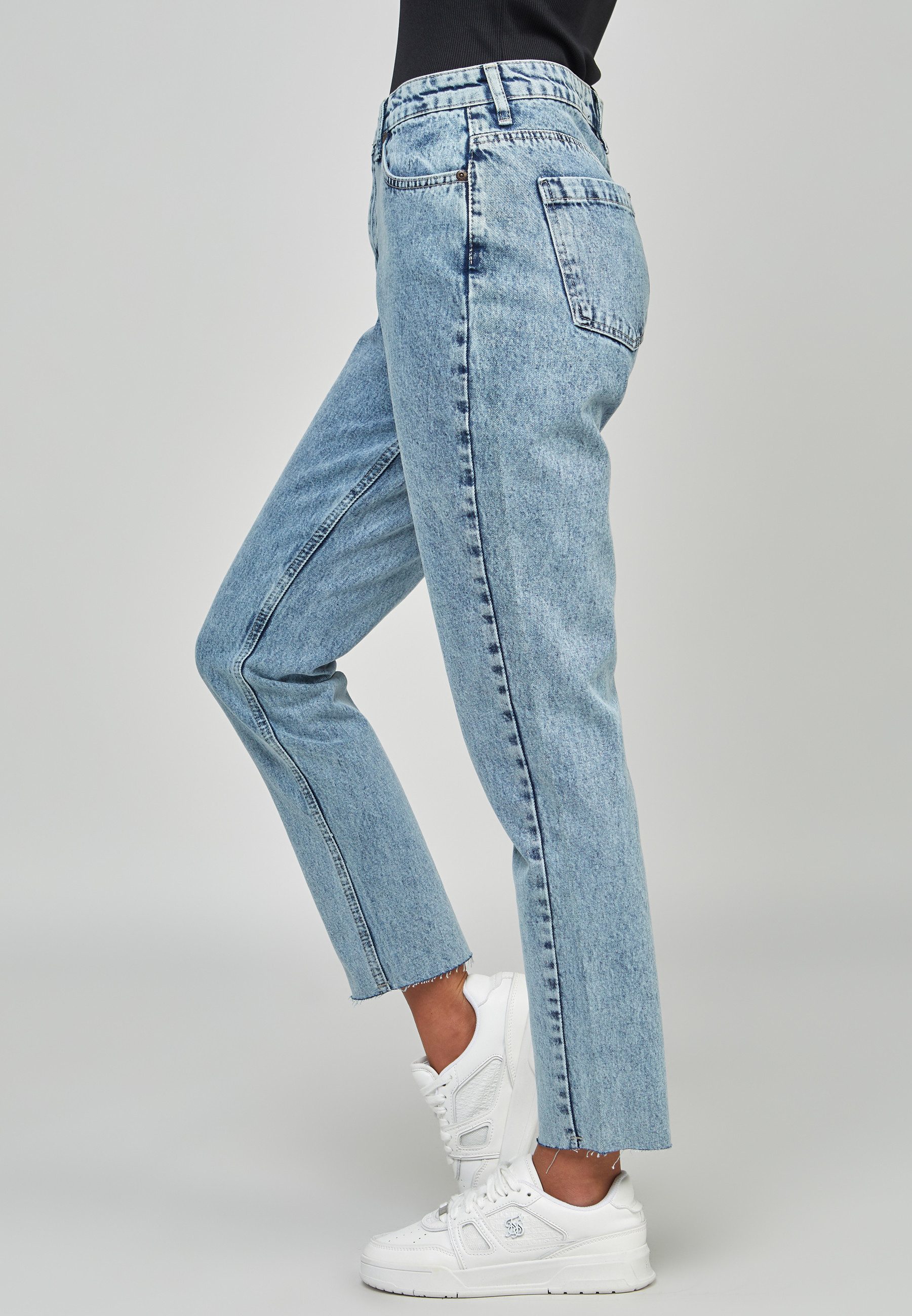 Siksilk 2-in-1-Top SikSilk Damen Light Blau Wash Embroidered Mom Jean