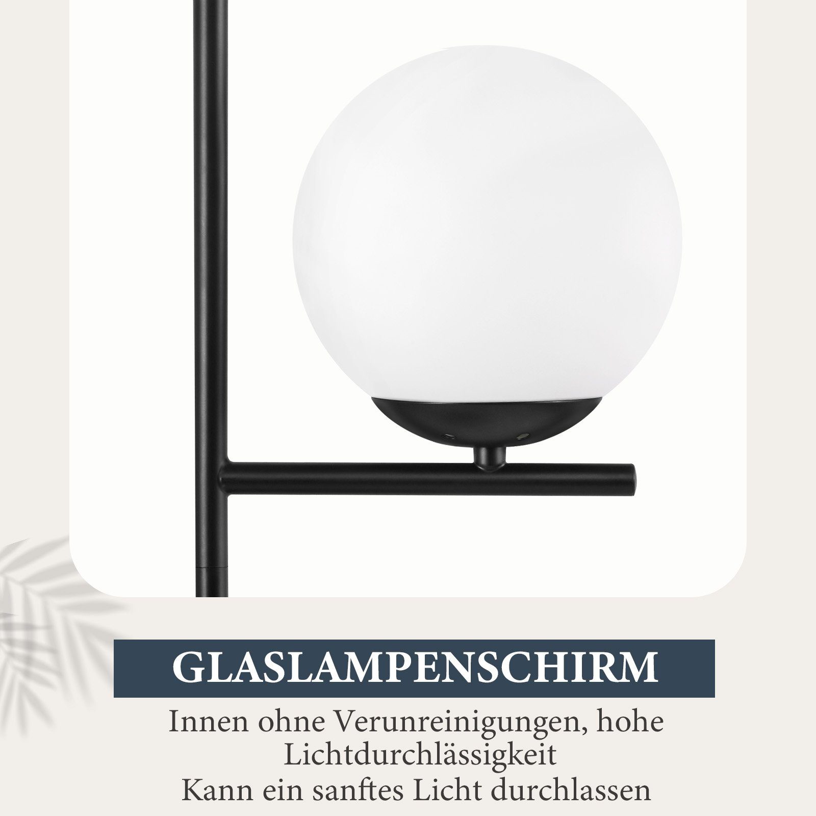 Nettlife Tischleuchte Schwarz/gold Glas Metall Modern E27 Fassung Schalter Nachttischlampe, LED wechselbar, Wohnzimmer Schlafzimmer Kinderzimmer Büro – Bild 3 von 5