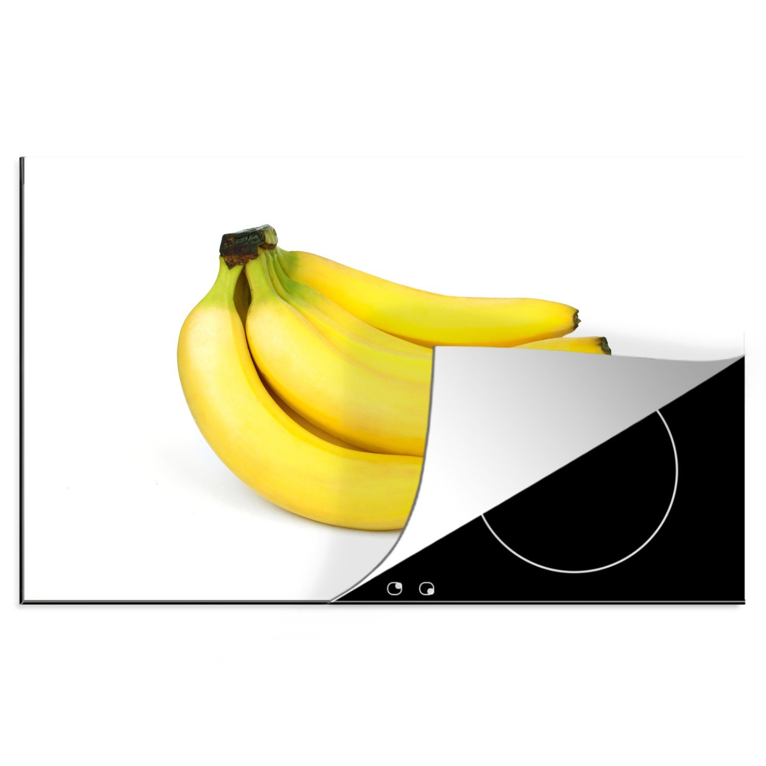 die MuchoWow Gelb Ceranfeldabdeckung - Induktionskochfeld (1 Vinyl, 81x52 für Obst, Schutz tlg), Herdblende-/Abdeckplatte Banane küche, cm, -