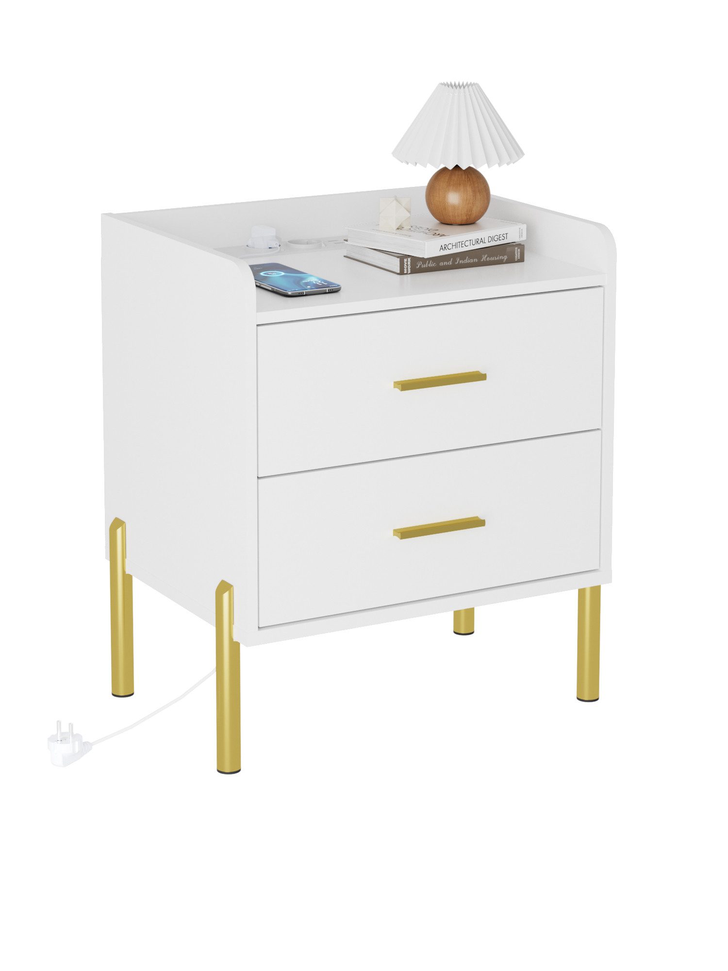 FiveWillowise Nachttisch mit Ladefunktion & USB günstig online kaufen