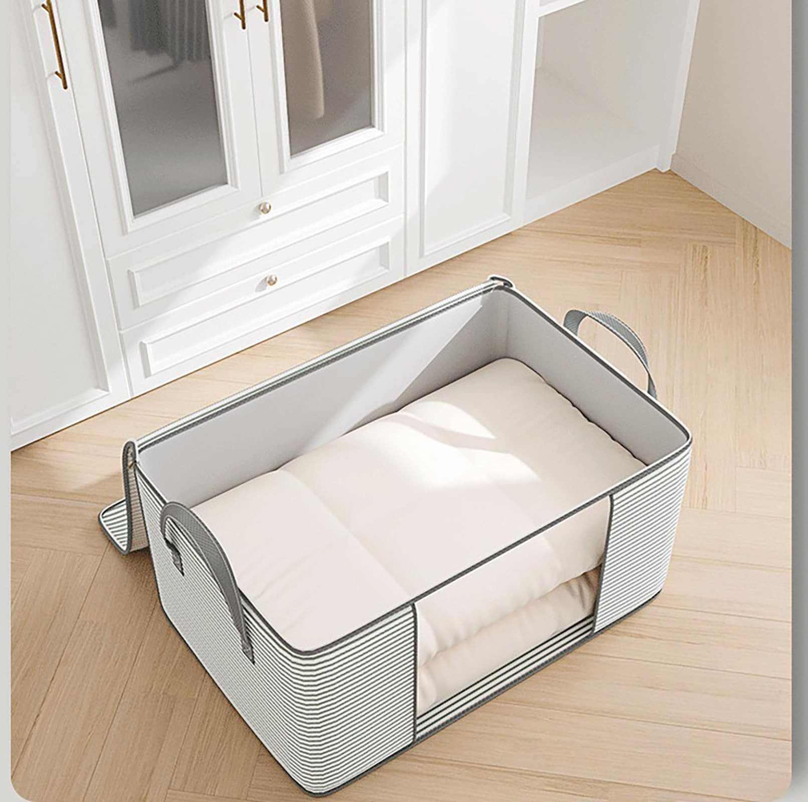 FOUORTUNATE-BEE Organizer 3 Stück Aufbewahrungstasche Kleideraufbewahrung (Kleiderschrank Organizer Aufbewahrungsbox Klappbar Stapelbar, 3 St., mit Verstärkten  – Bild 3 von 5