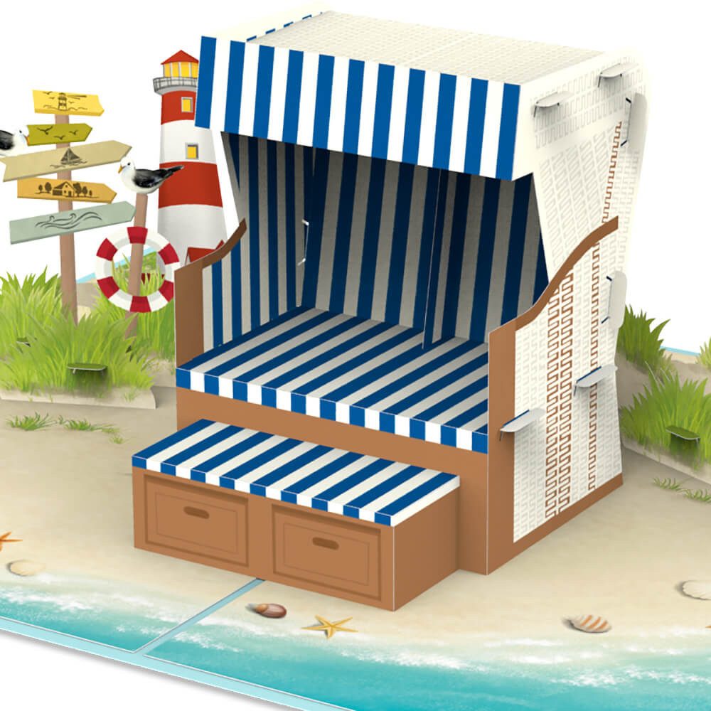 papercrush Geburtstagskarte Strandkorb Pop-Up Karte
