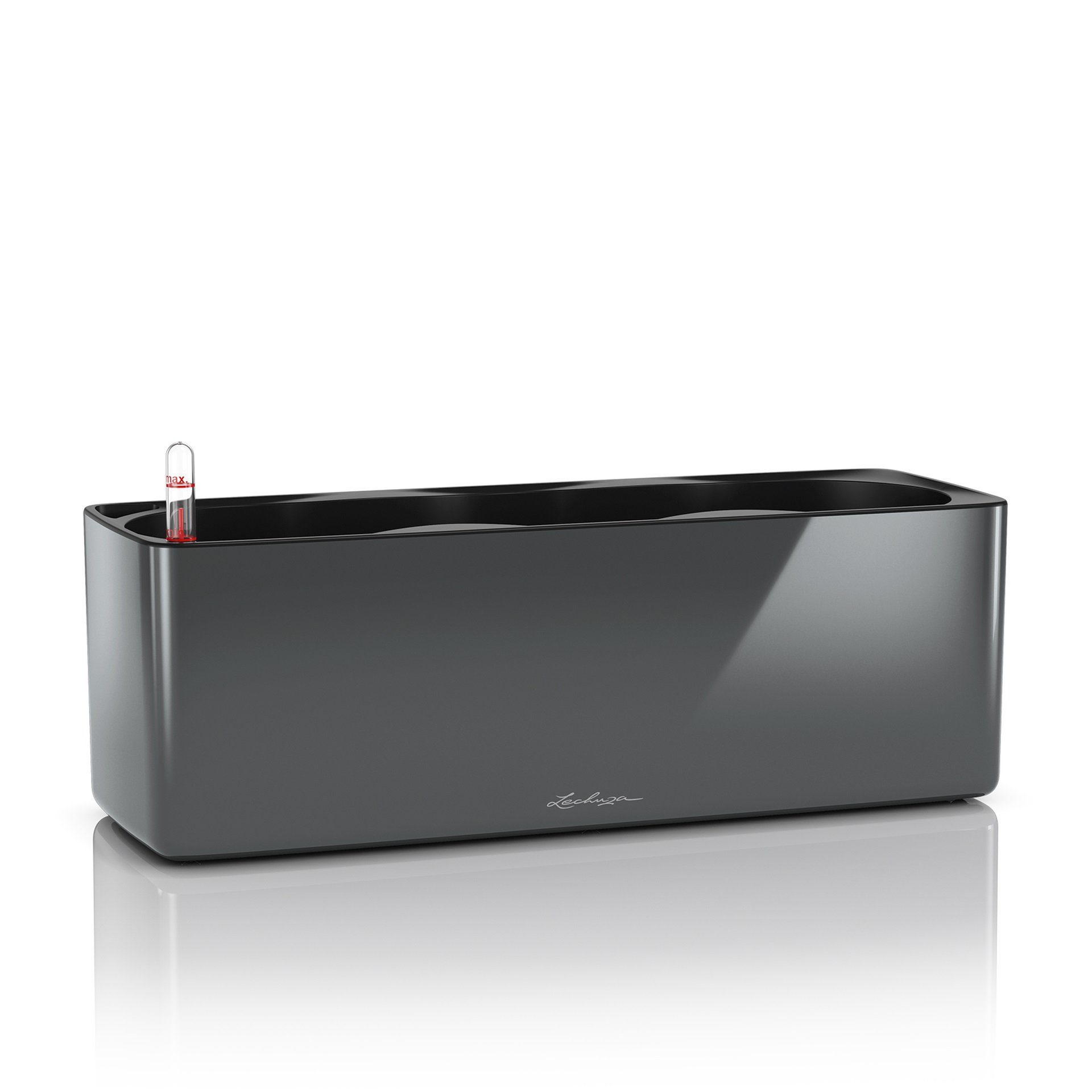 Lechuza® Kräutertopf Cube Glossy Triple anthrazit highgloss