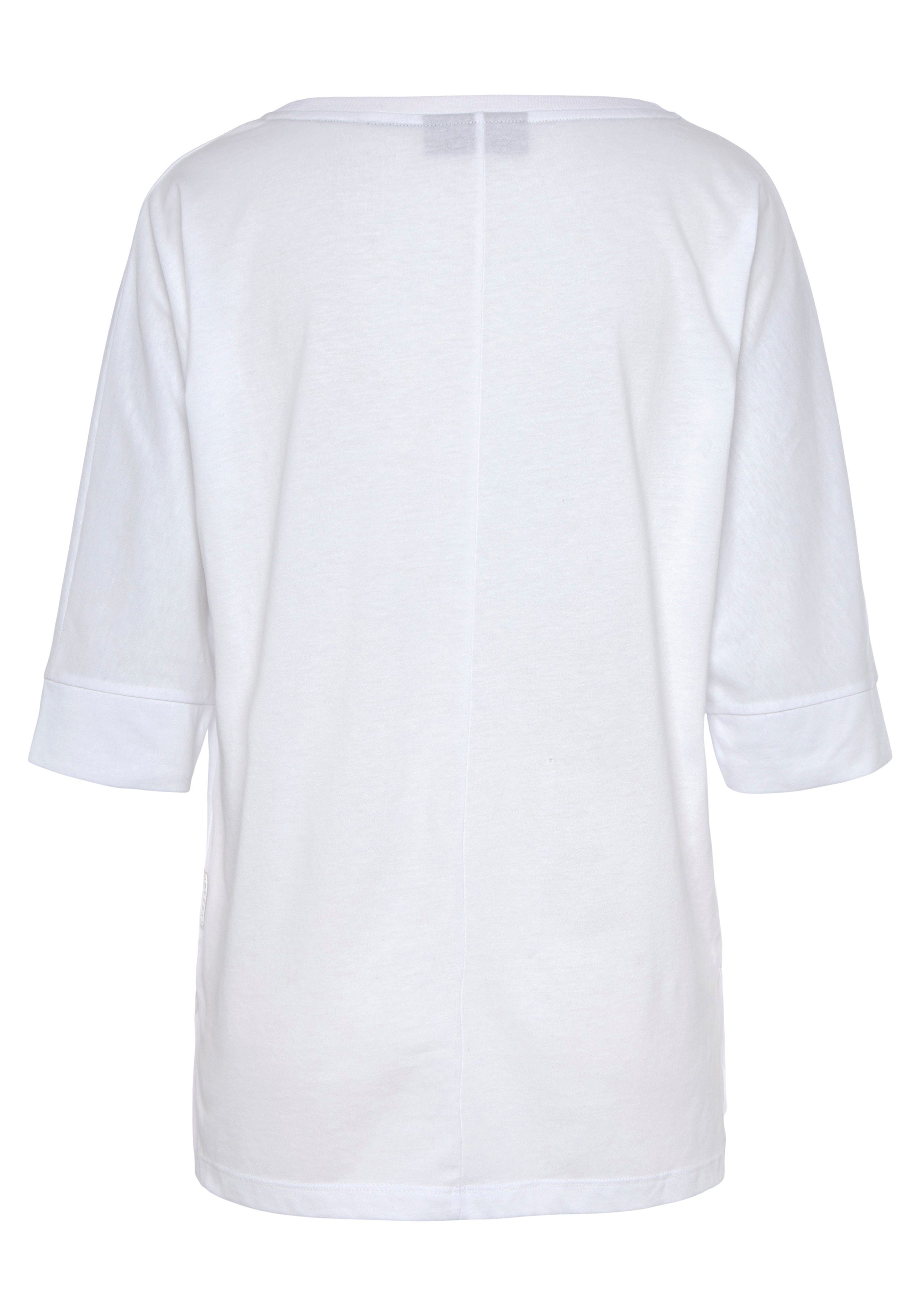 Elbsand 3/4-Arm-Shirt Irja mit Logodruck, Baumwoll-Mix, lockere Passform