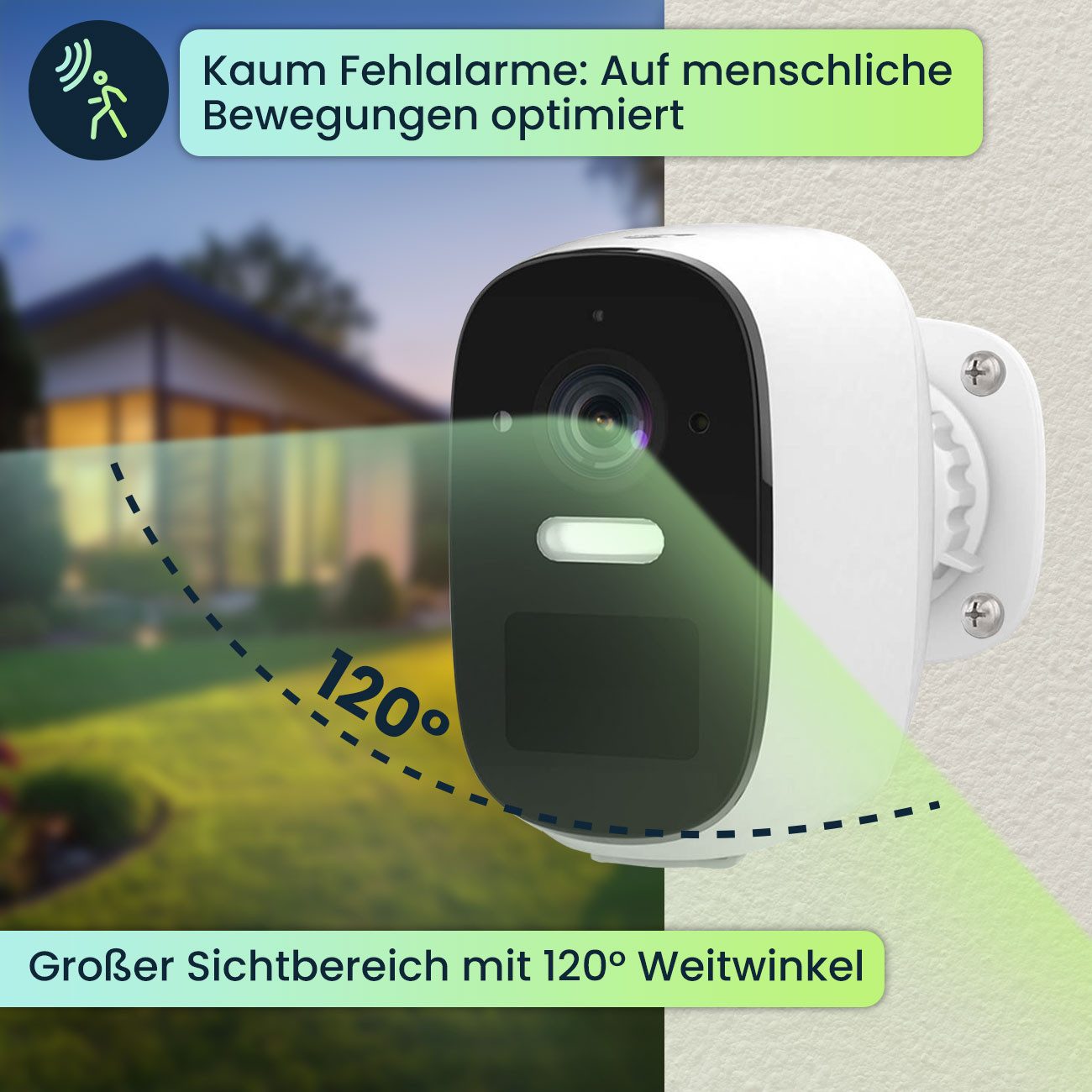 Nedis Überwachungskamera SmartLife Solar-Überwachungskamera 4MP: WLAN, Akku, IP66 & Nachtsicht (Alarm- und Sirenenfunktion)