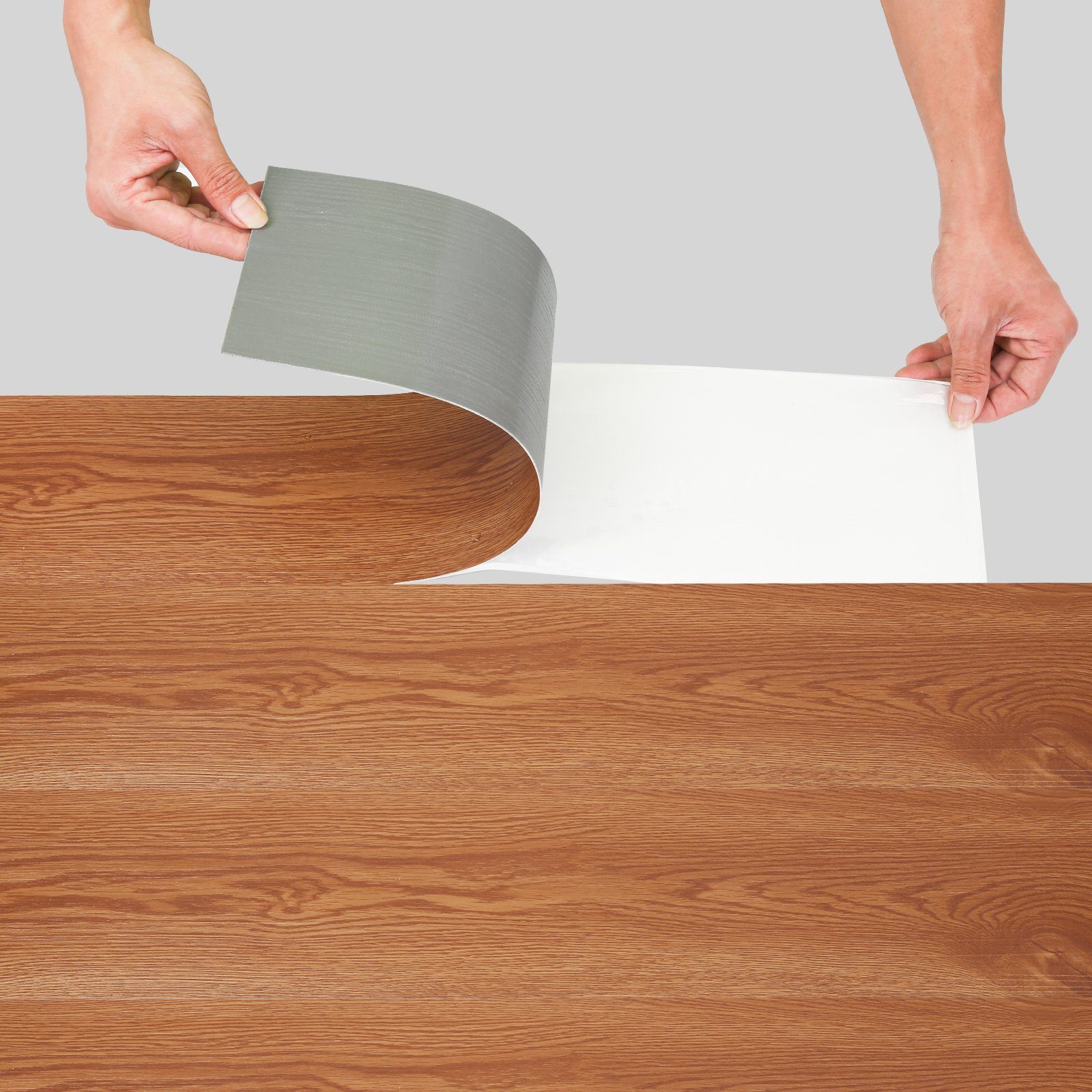 Clanmacy Vinylboden PVC Classic selbstklebend Planke, Warm Oak,selbstklebend, Vinylboden