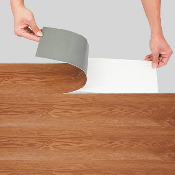 Clanmacy Vinylboden Vinylboden PVC Planke, Classic Warm Oak,selbstklebend, selbstklebend