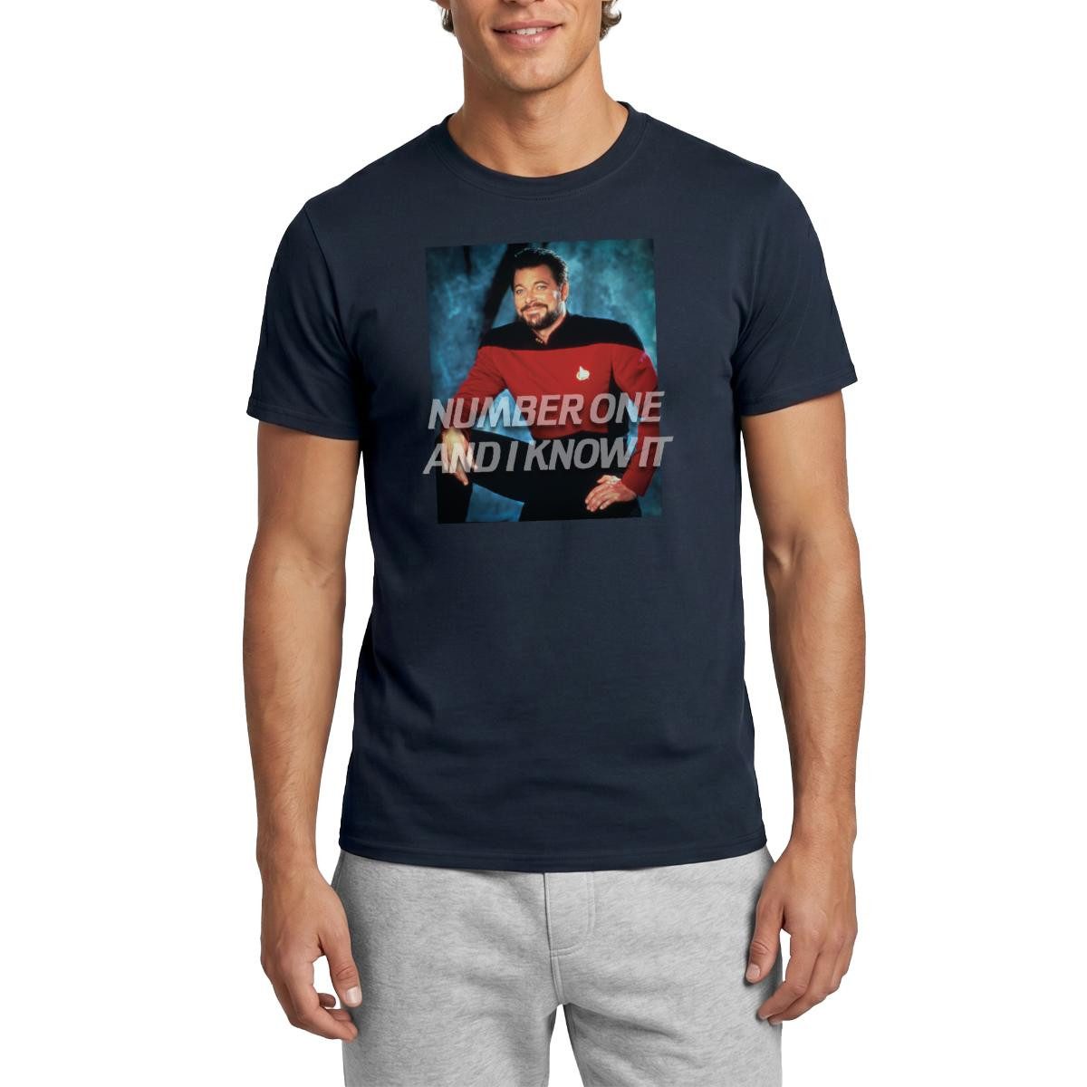 T-Shirt Star Trek The Next Generation Riker Nummer Eins Männer T-Shirt