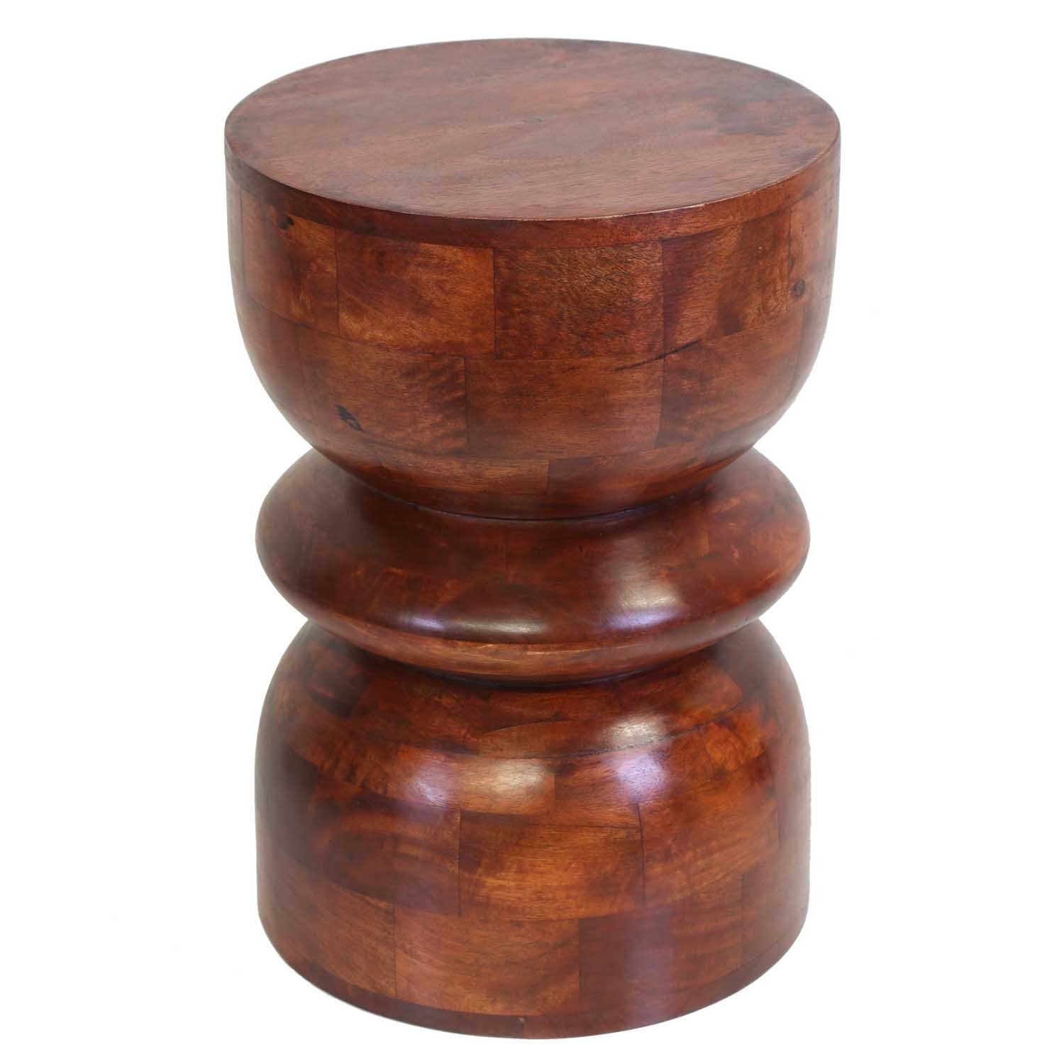 Casa Moro Hocker Holz Sitzhocker MILANO Braun rund Massivholz Hocker handge günstig online kaufen