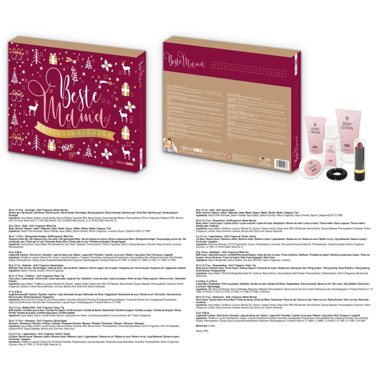 itenga Adventskalender itenga Adventskalender Beste Mama rot gold