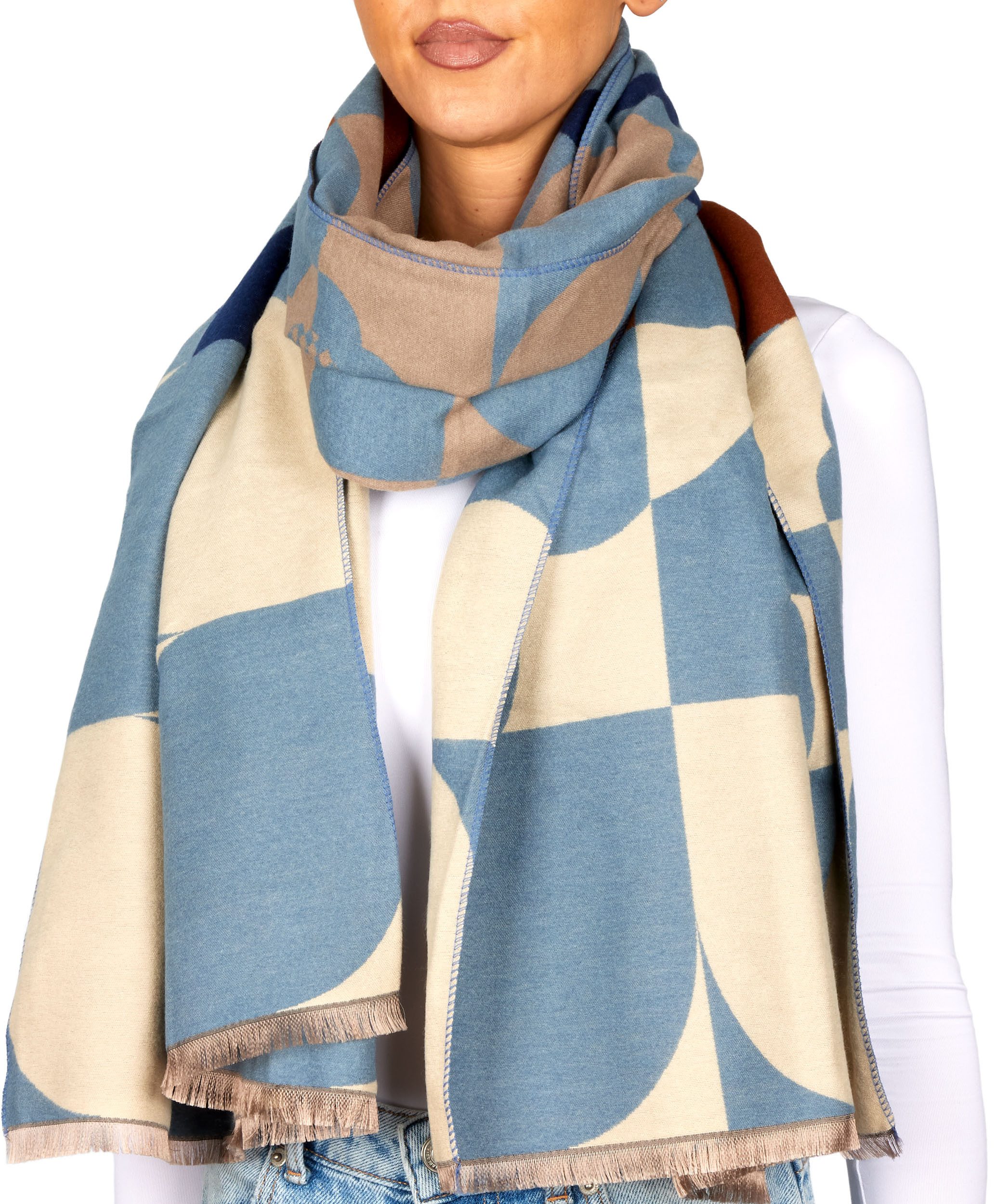 BRUBAKER Schal Cashmirillo Damen Schal mit Modernem Muster - 70 x 200 cm - Warm, (Oversized Schal für Herbst und Winter, 1-St), Kuschelig mit weichem Kaschmir-Gefühl - Damenschal Winterschal