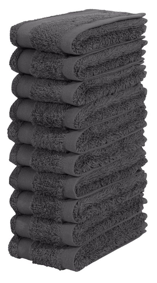 OTTO home Waschlappen Vanessa, 10 Seiftücher, 30x30cm, in Standard- und Premium-Qualität, (Set, 10-St), Handtücher mit Bordüre, 100% Baumwolle, einfarbig, weich
