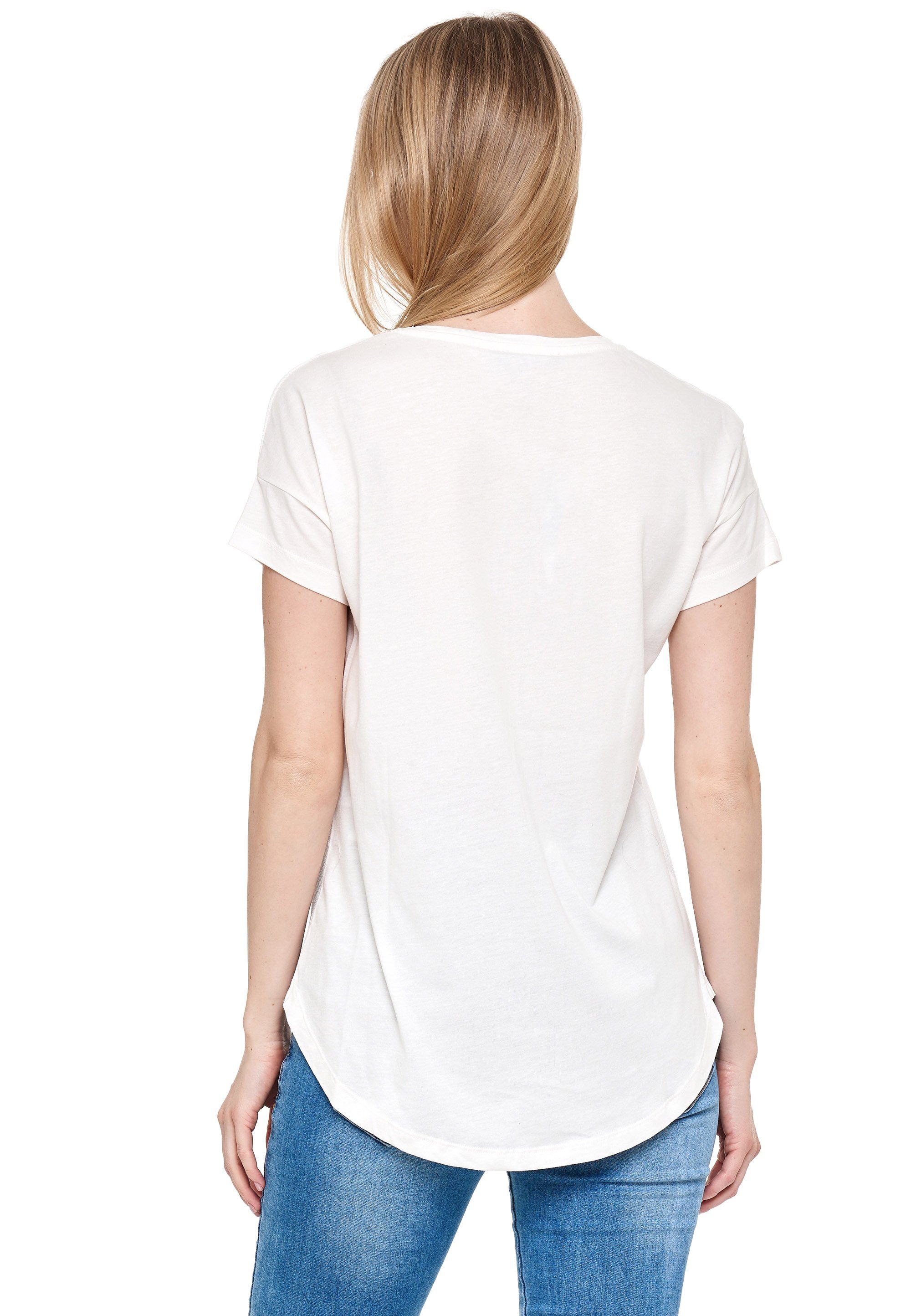 stilbewusstem mit Decay weiß T-Shirt Frontprint