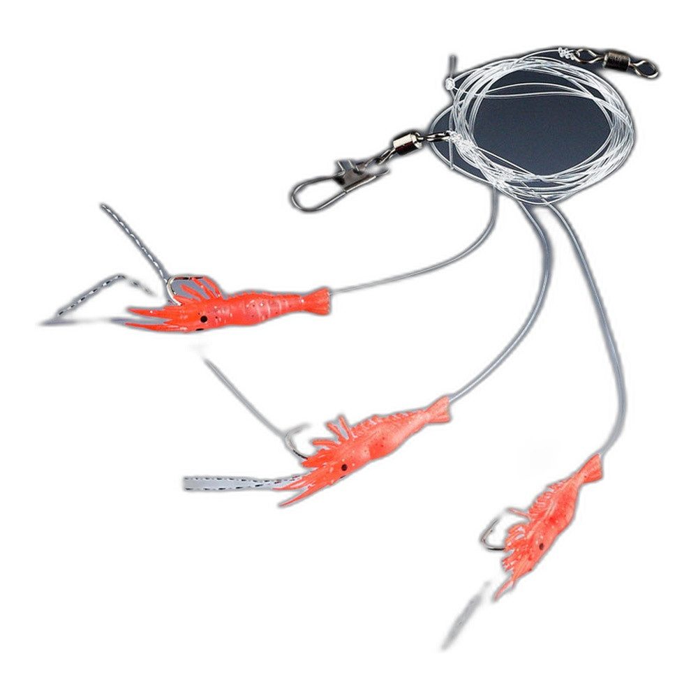 Kunstköder Garnelen System orange, 150cm, 0,40/0,60mm, Hakengröße 2
