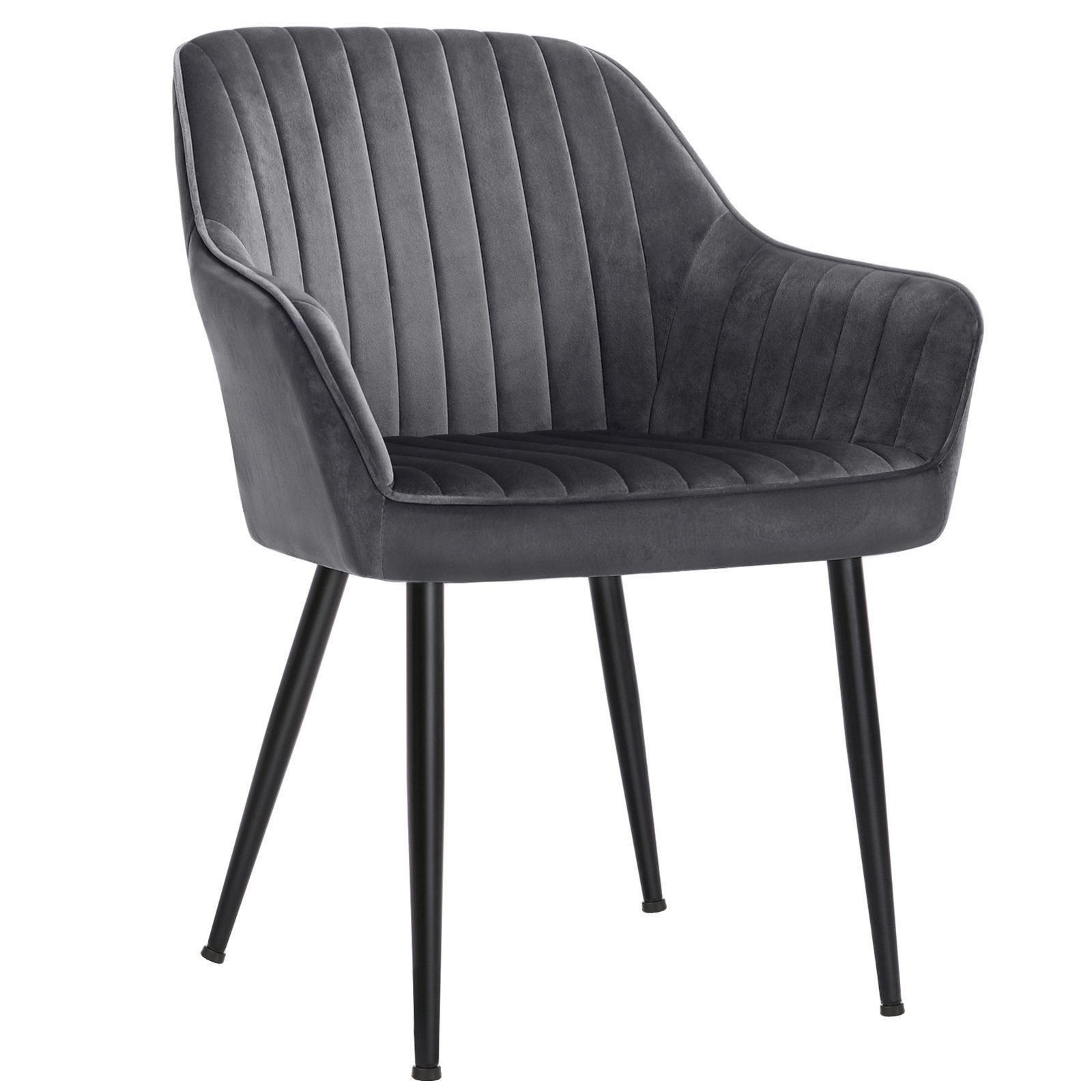 SONGMICS Esszimmerstuhl (1 St), Polsterstuhl mit Metallbeine, Samt, für Sch günstig online kaufen