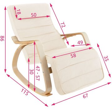 tectake Schaukelstuhl Onda (1er Set, 1 St), ergonomisch