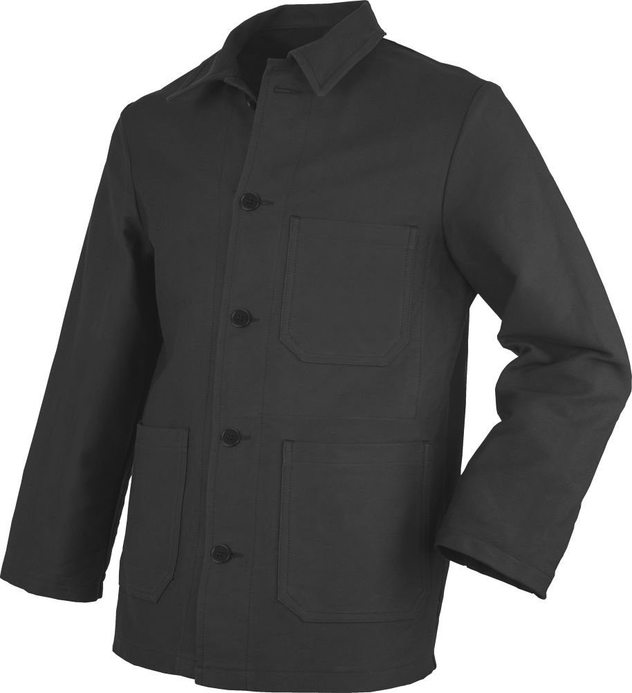 JOB Arbeitsjacke Arbeitsjacke RAINER Doppel-Pilot mit Knopfleiste Schwarz