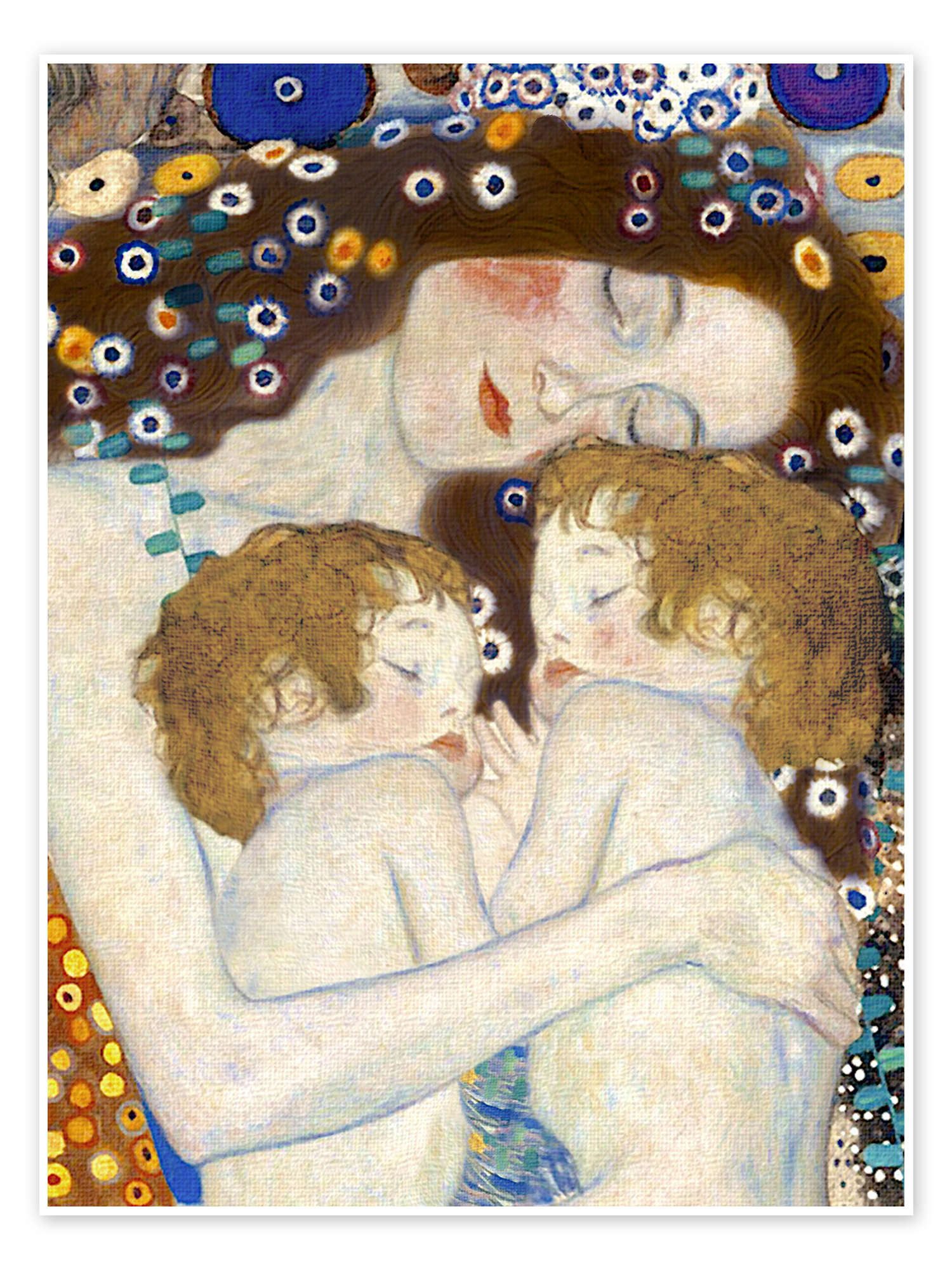 Posterlounge Wandbild Mutter und Zwillinge V, Gustav Klimt, erhältlich als Poster, Leinwandbild, Wandsticker oder Acrylglasbild
