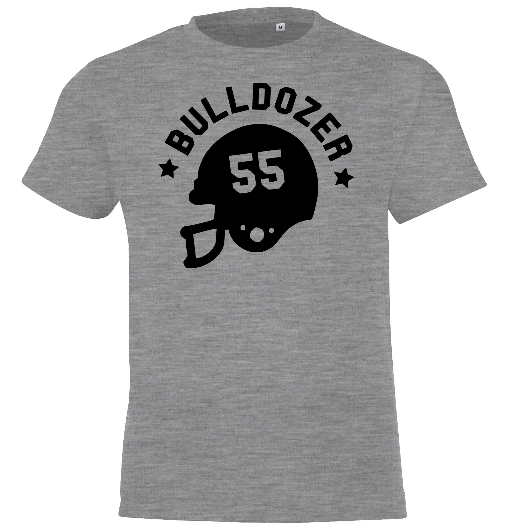 T-Shirt Bulldozer Grau Kinder T-Shirt trendigem Frontprint Youth mit Designz