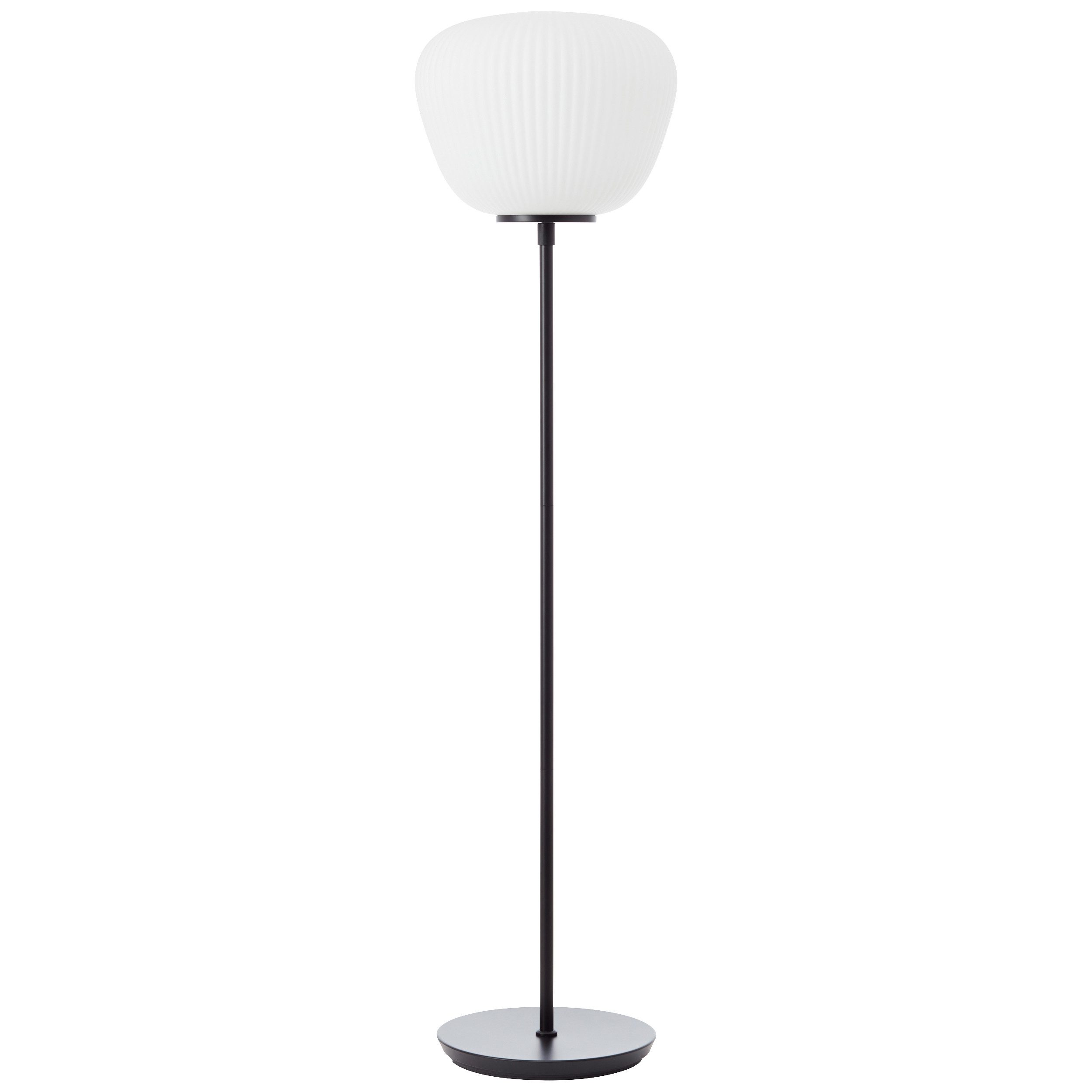 Brilliant Stehlampe Kaizen, ohne Leuchtmittel, 140 x 35 cm, E27, Riffelglas/Metall, weiß/schwarz