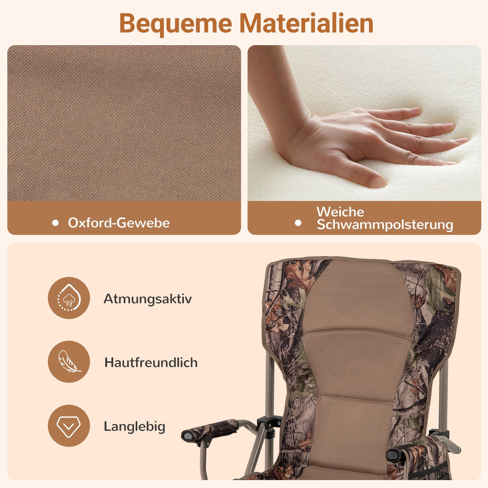 COSTWAY Campingstuhl, klappbarer Gartenstuhl mit Tragetasche, günstig online kaufen