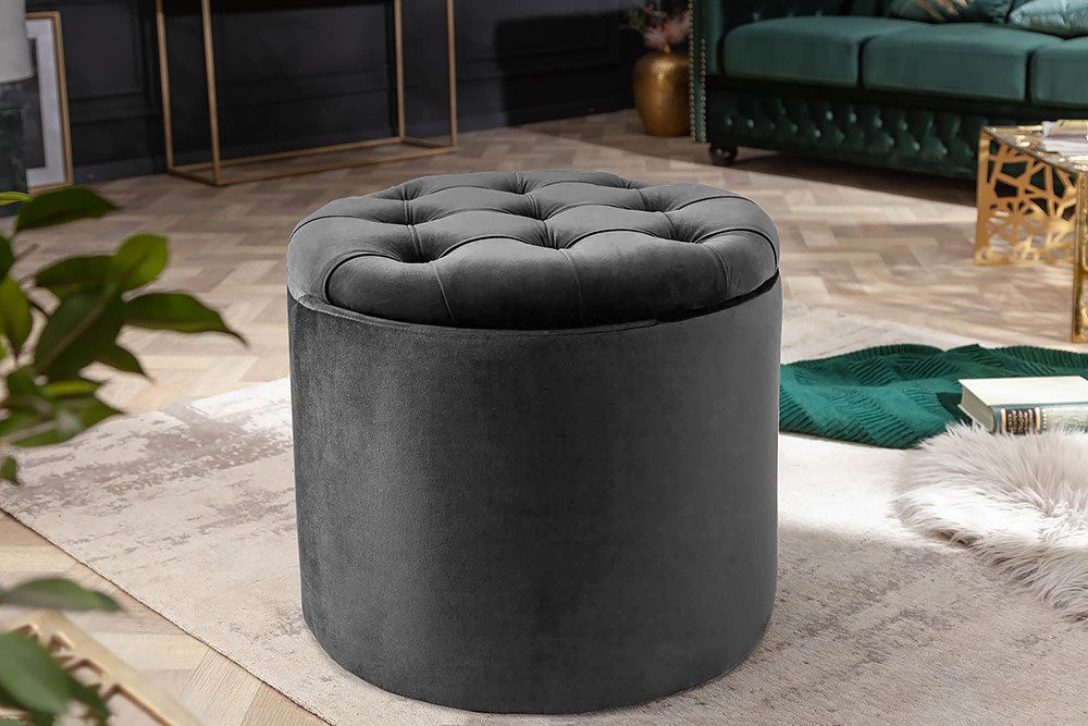 riess-ambiente Sitzhocker MODERN BAROCK 50cm grau günstig online kaufen