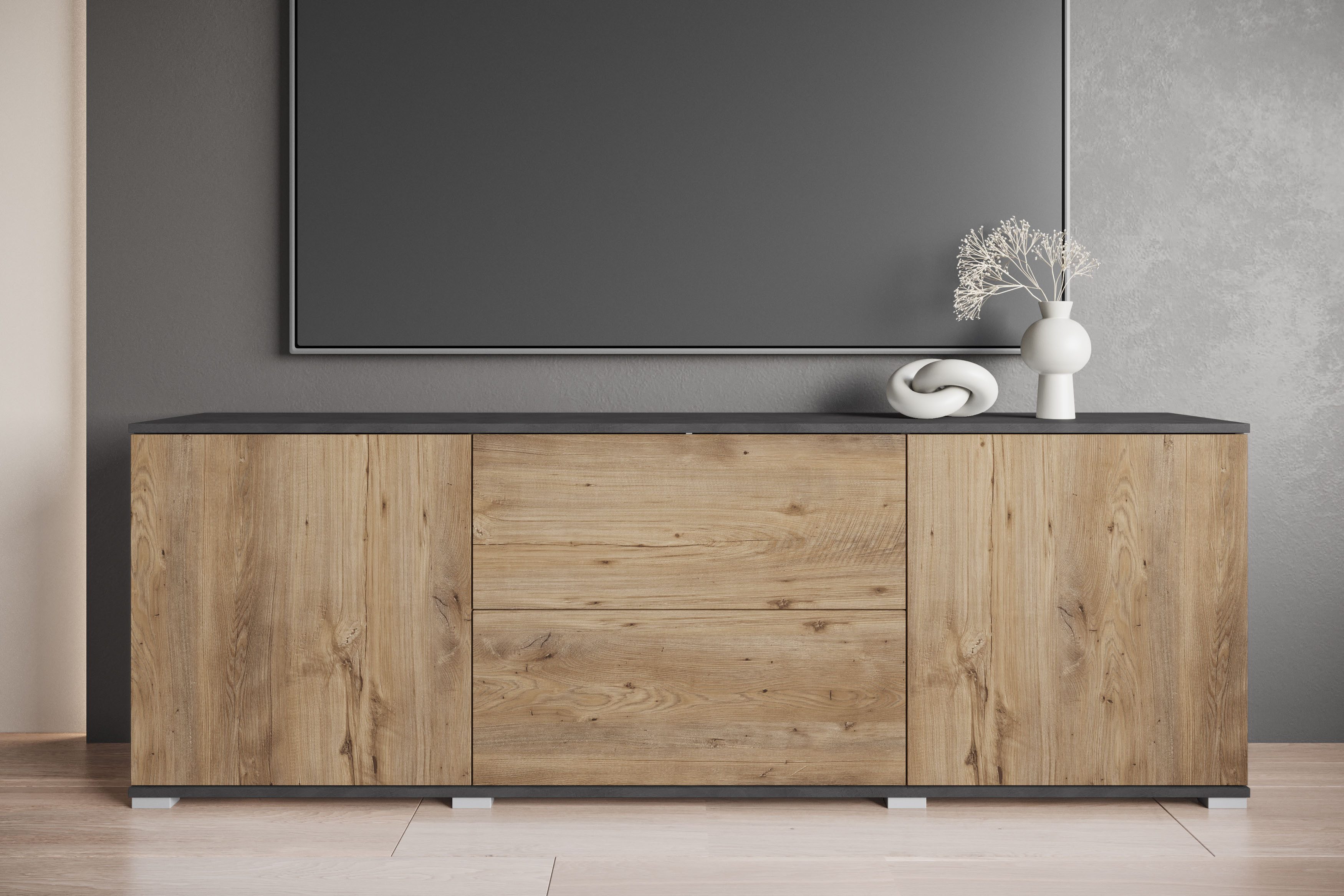 INOSIGN Lowboard Kenia (1 St), 2 Türen, 2 Schubladen, Breite 180 cm, höhenv günstig online kaufen