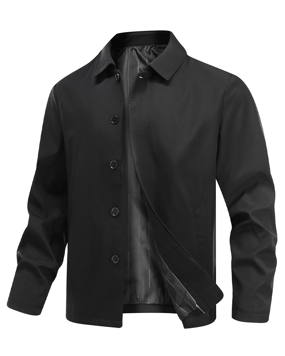 Allthemen Bomberjacke mit Knöpfen Blouson Herren casual Harrington Jacke für Herbst
