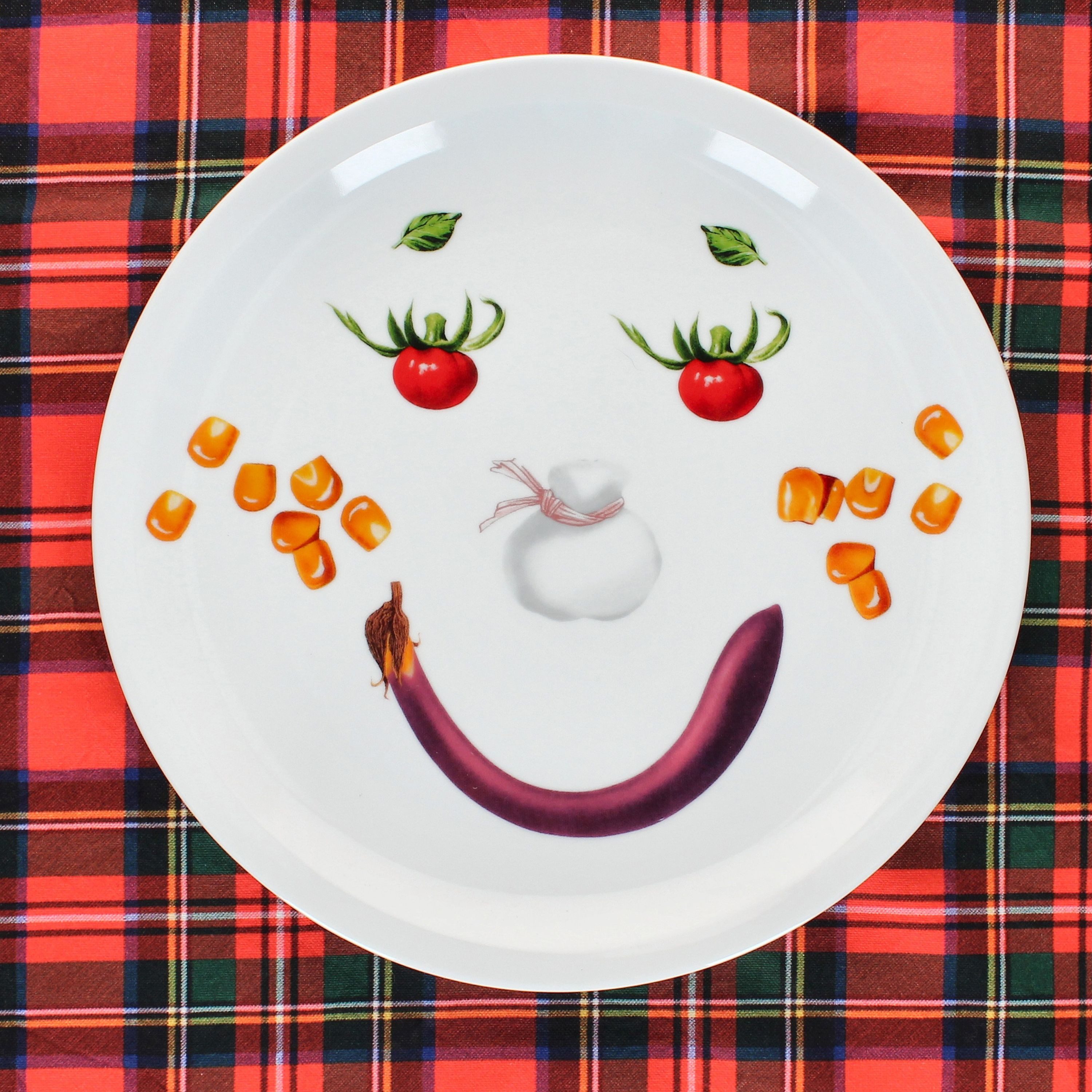 MamboCat Pizzateller 2er Set Smiley Pizzateller Ø30,5cm Servier-Platte Gemüse-Gesicht