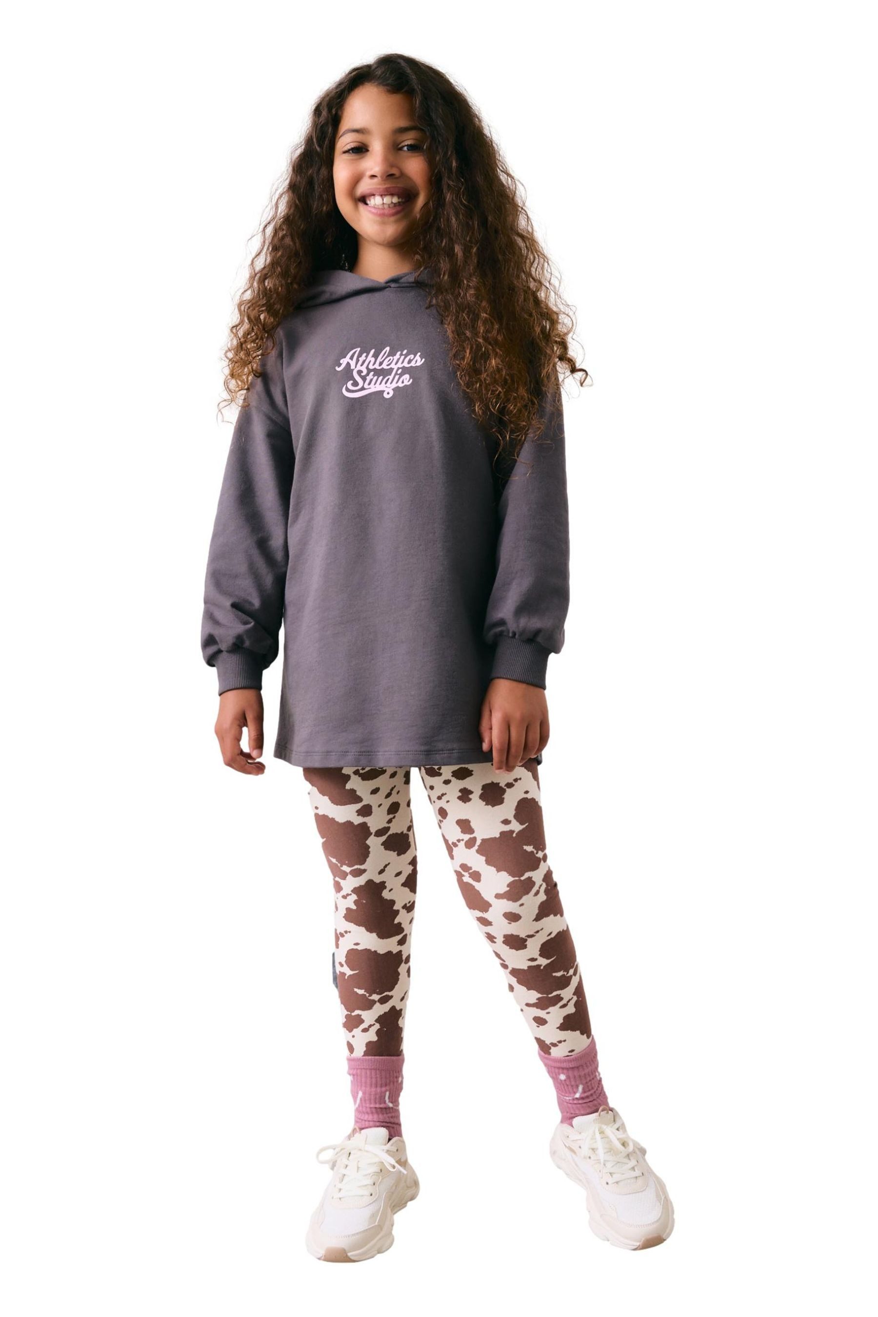 Top & Leggings Hoodie mit Grafikprint und Leggings im Set