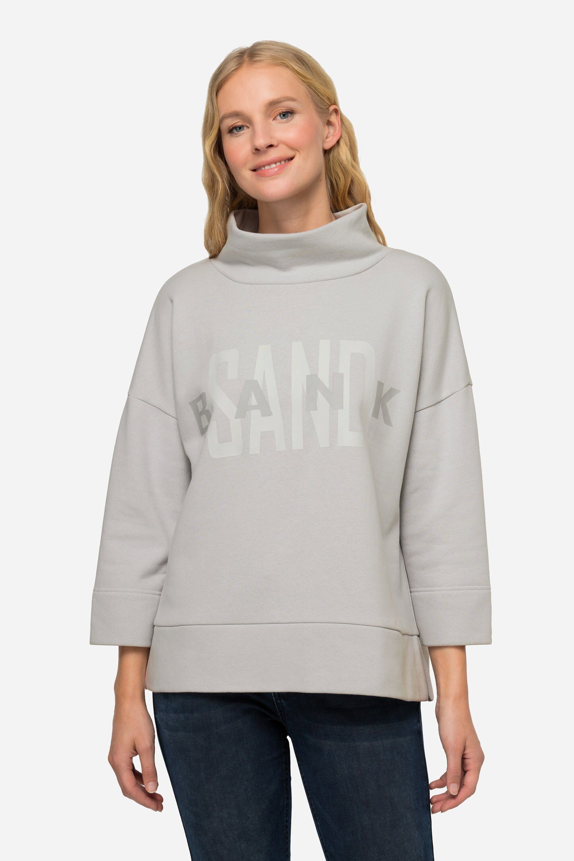 Laurasøn Sweatshirt Sweatshirt oversized SANDBANK-Druck Stehkragen | Sweatshirts