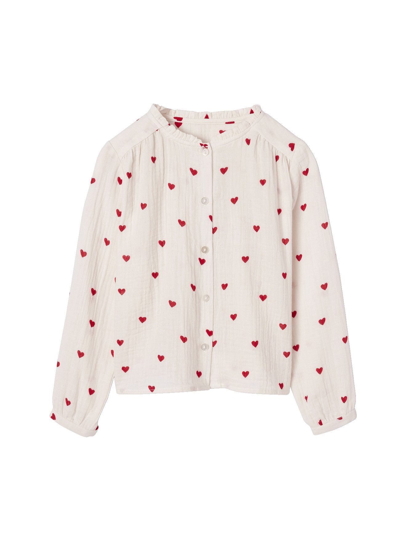 vertbaudet Langarmhemd Mädchen Hemdbluse aus Musselin