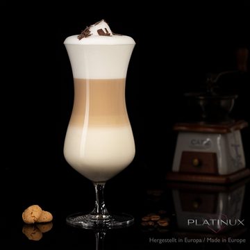 PLATINUX Cocktailglas Große Cocktailgläser, Crystalline Glas, 400ml (max. 500ml) Longdrinkgläser Eiskaffeegläser Hurricane Gläser