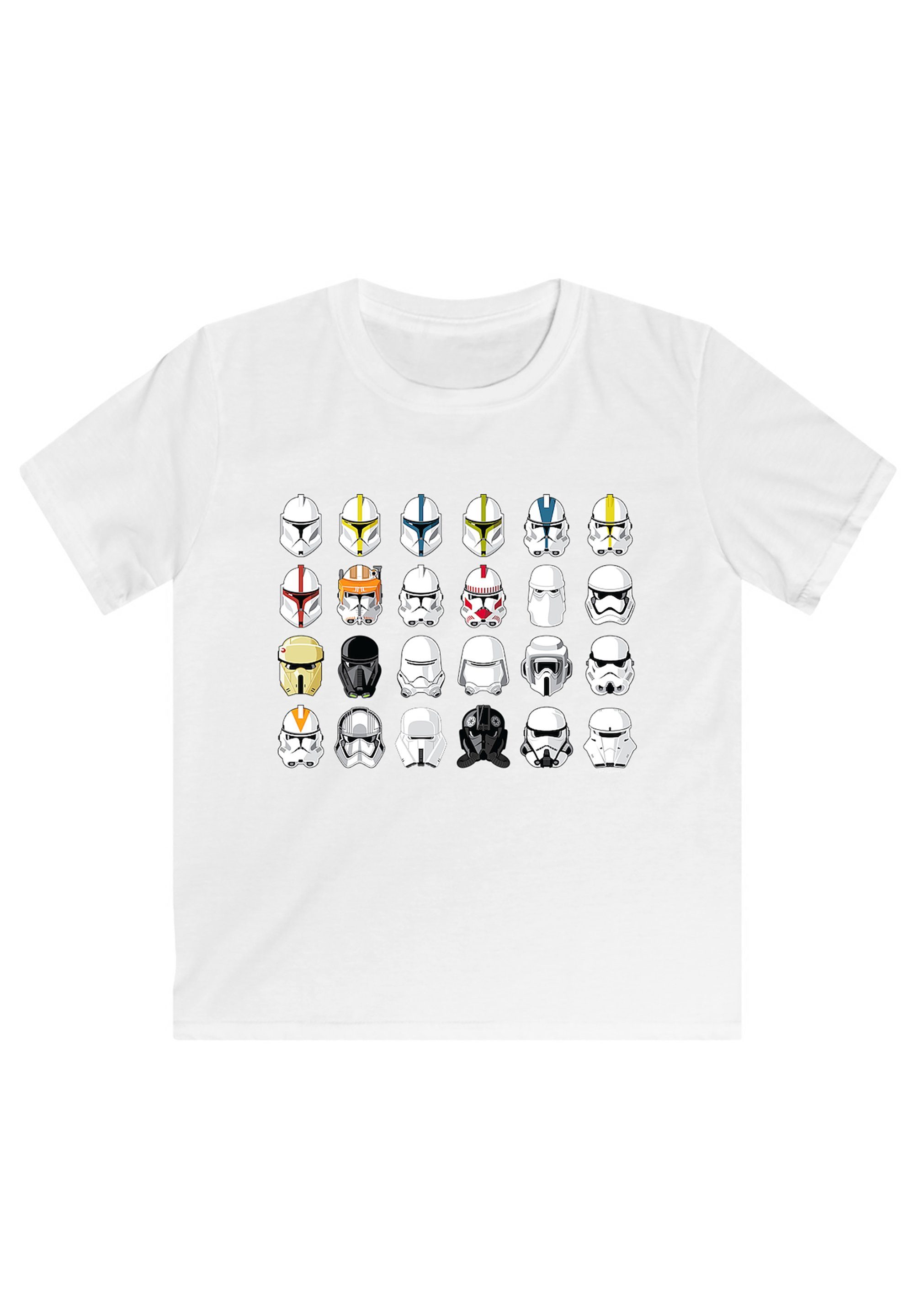 F4NT4STIC T-Shirt Star Wars weiß Krieg Helme Piloten Stormtrooper der Sterne Print