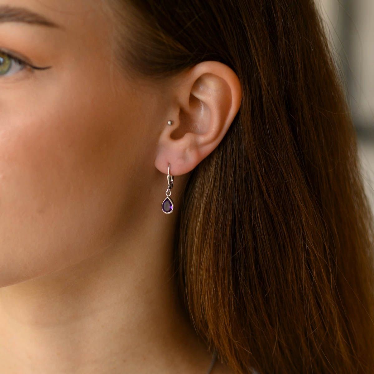 Materia Paar Ohrhänger Damen Amethyst Lila günstig online kaufen
